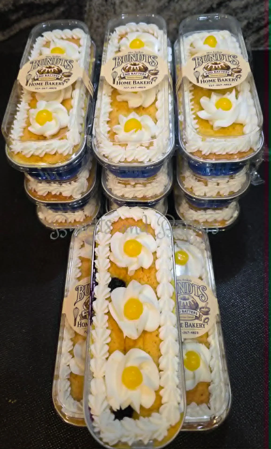 Lemon Blueberry "Ounce" Cakes with Vanilla Frosting and Lemon Candy