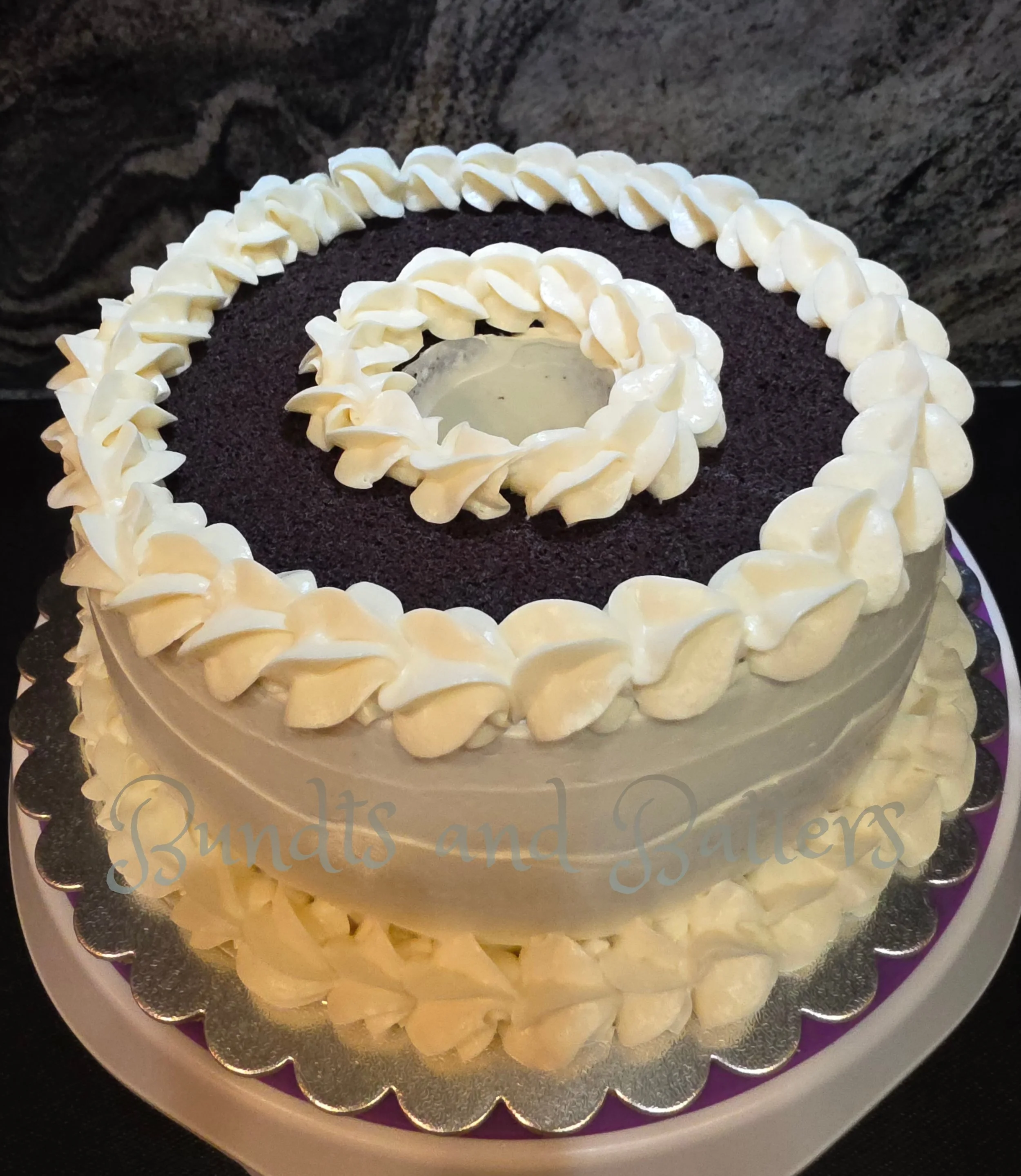 Oreo Cookies and Cream Pound Cake with Vanilla Creme Frosting