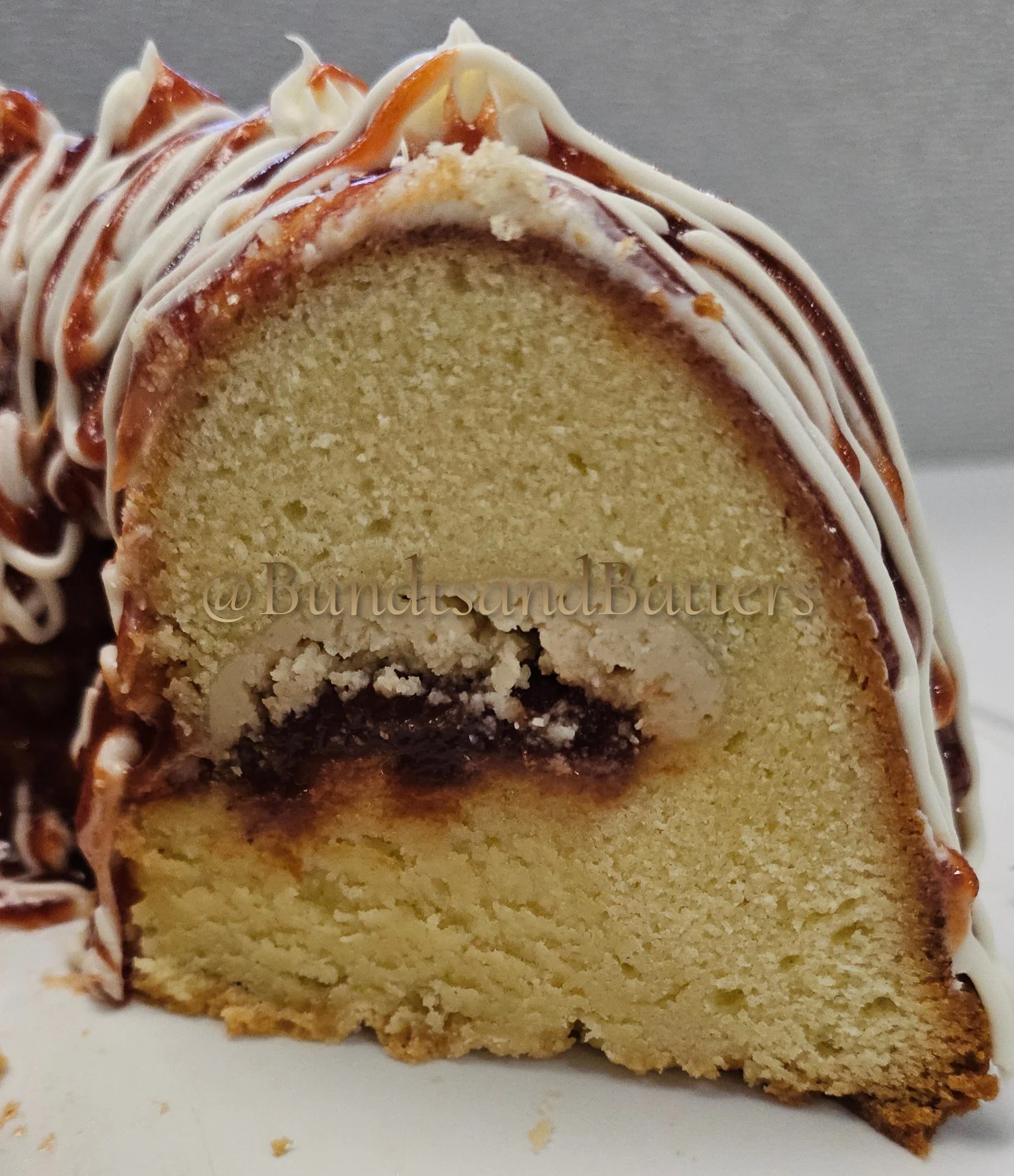 Guava Cream Cheese Pound Cake with Cream Cheese Frosting and Guava Drizzle