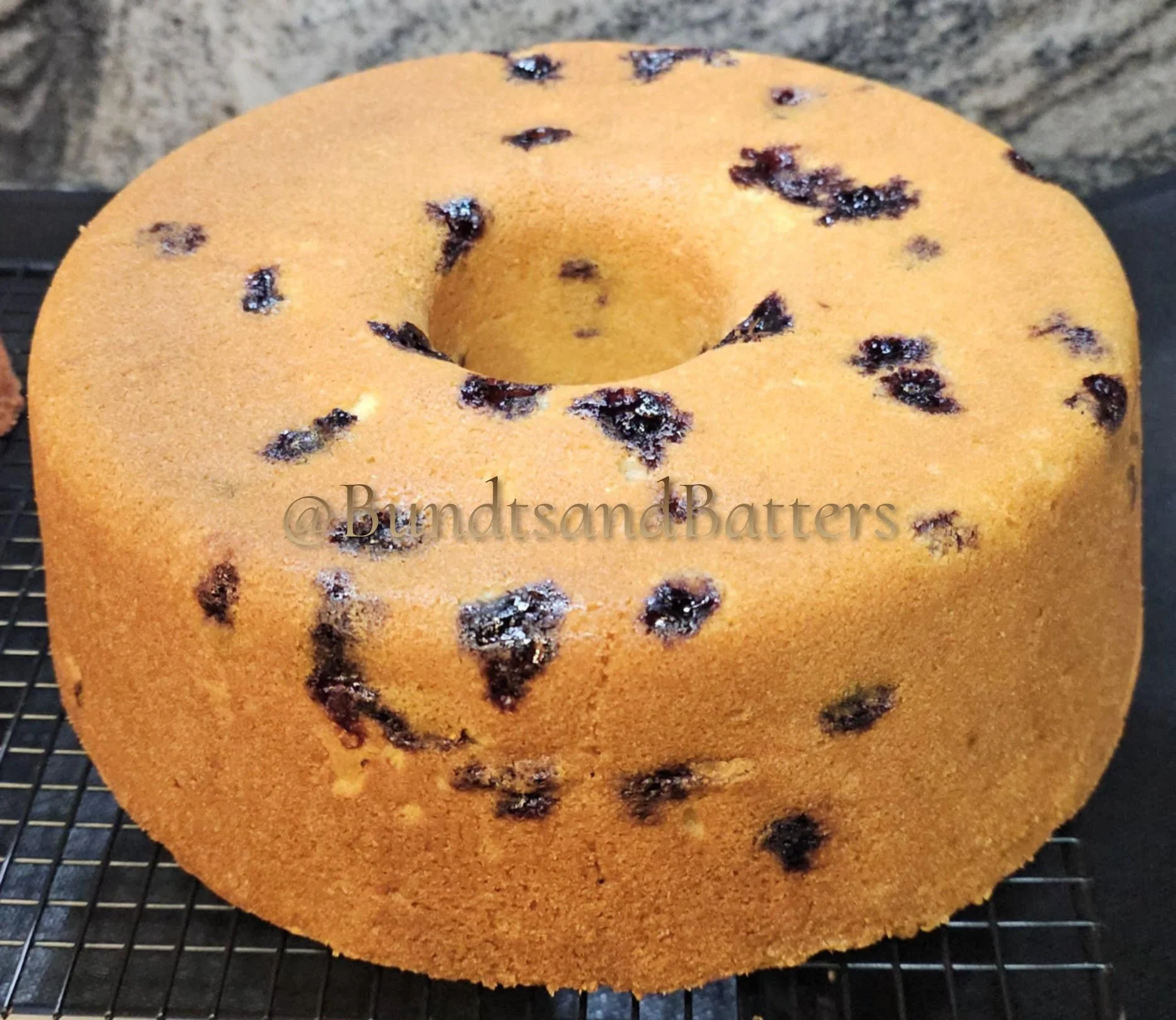 Traditional Vanilla Pound Cake with Blueberries