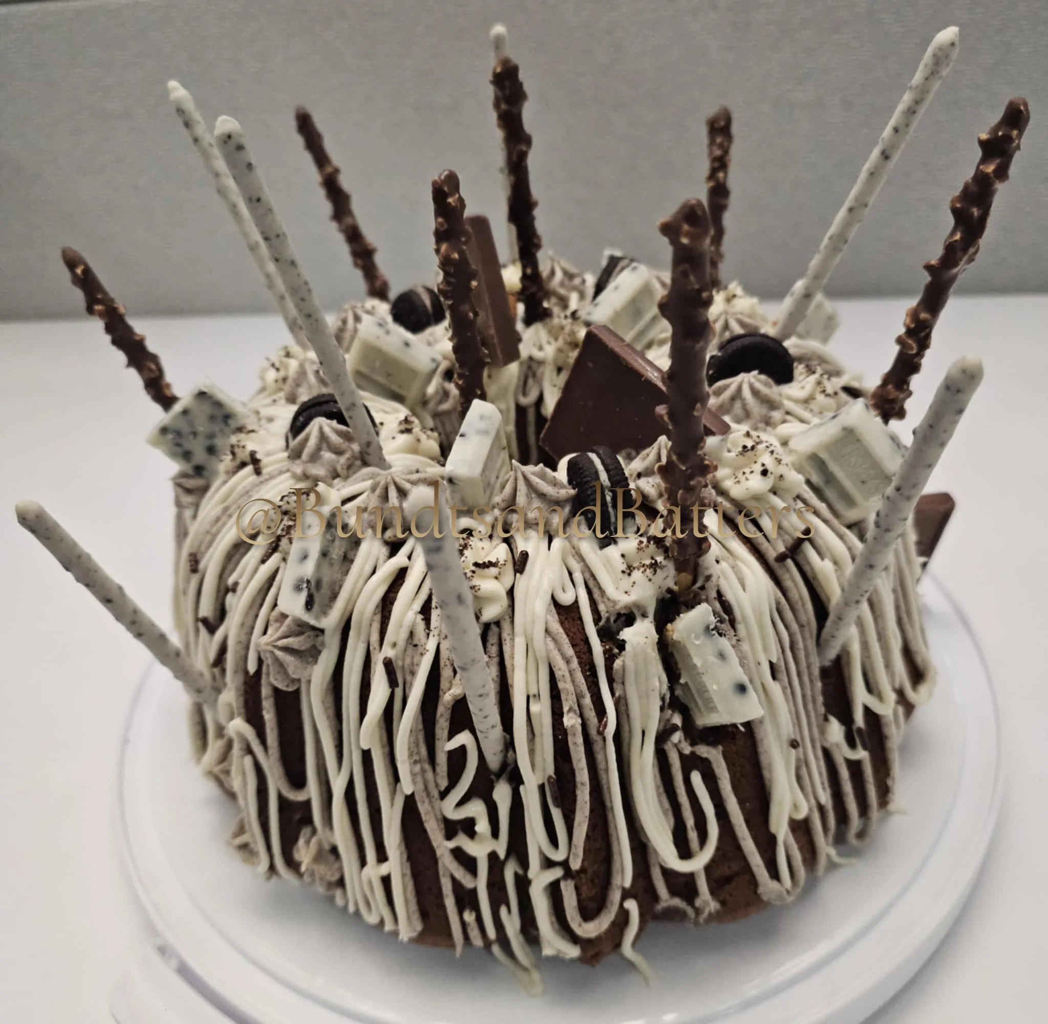 Cookies and Cream Pound Cake with Cream Cheese Frosting
