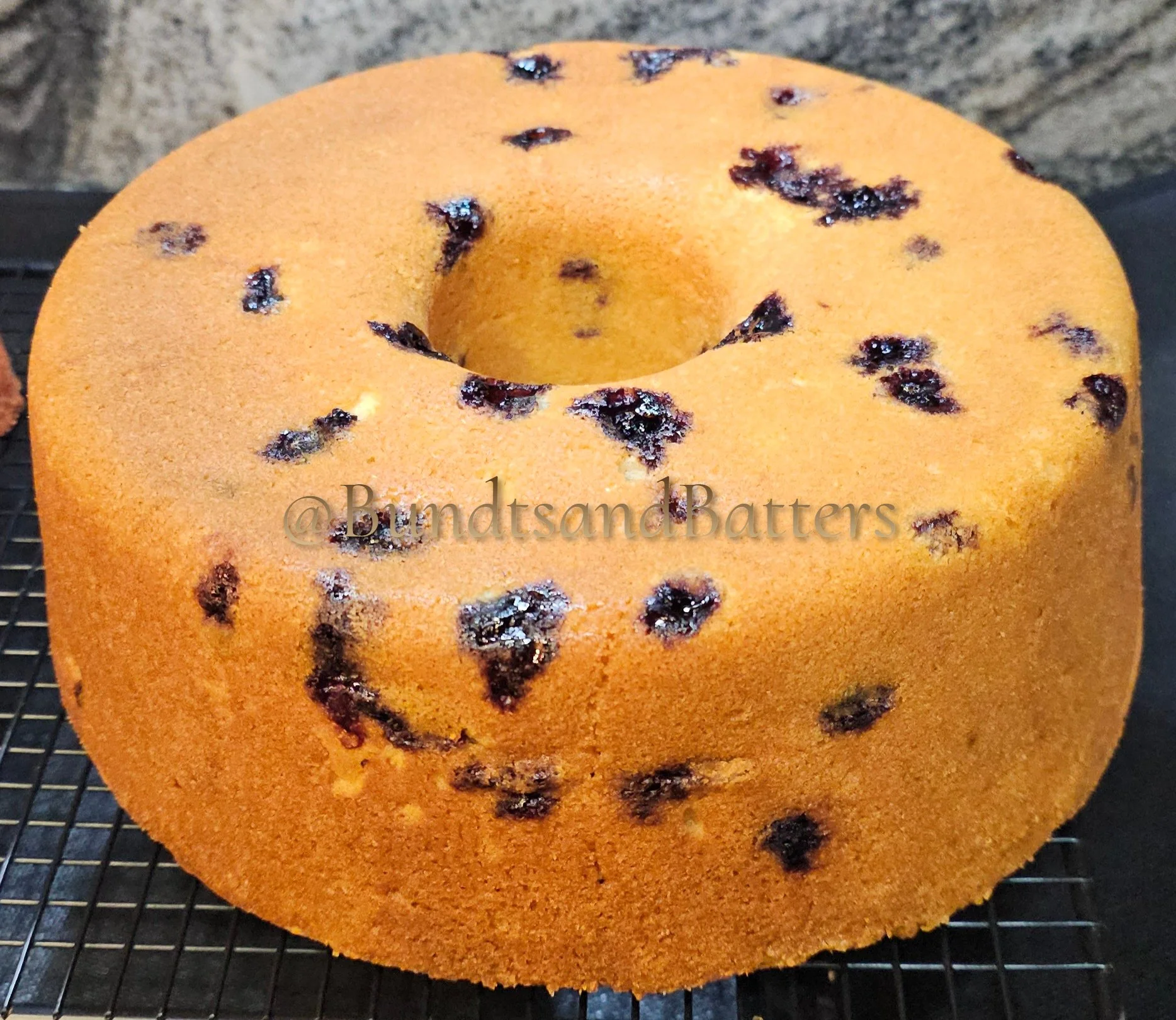 Traditional Vanilla Pound Cake with Blueberries