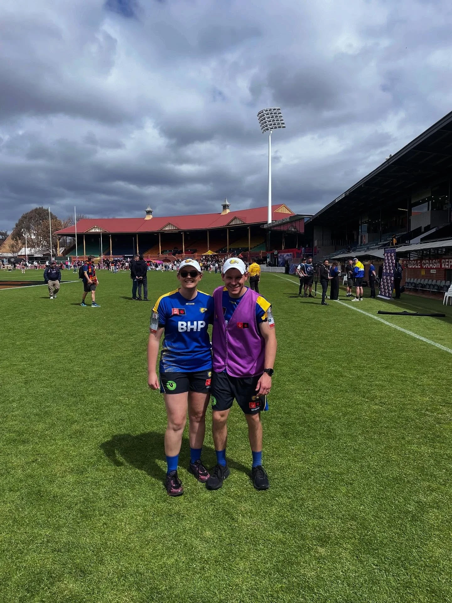 Ticking off a bucket list item - working in the AFL 🙌🏻Thanks to West Coast Eagles for trusting us to help support the players on game day today 🔵🟡