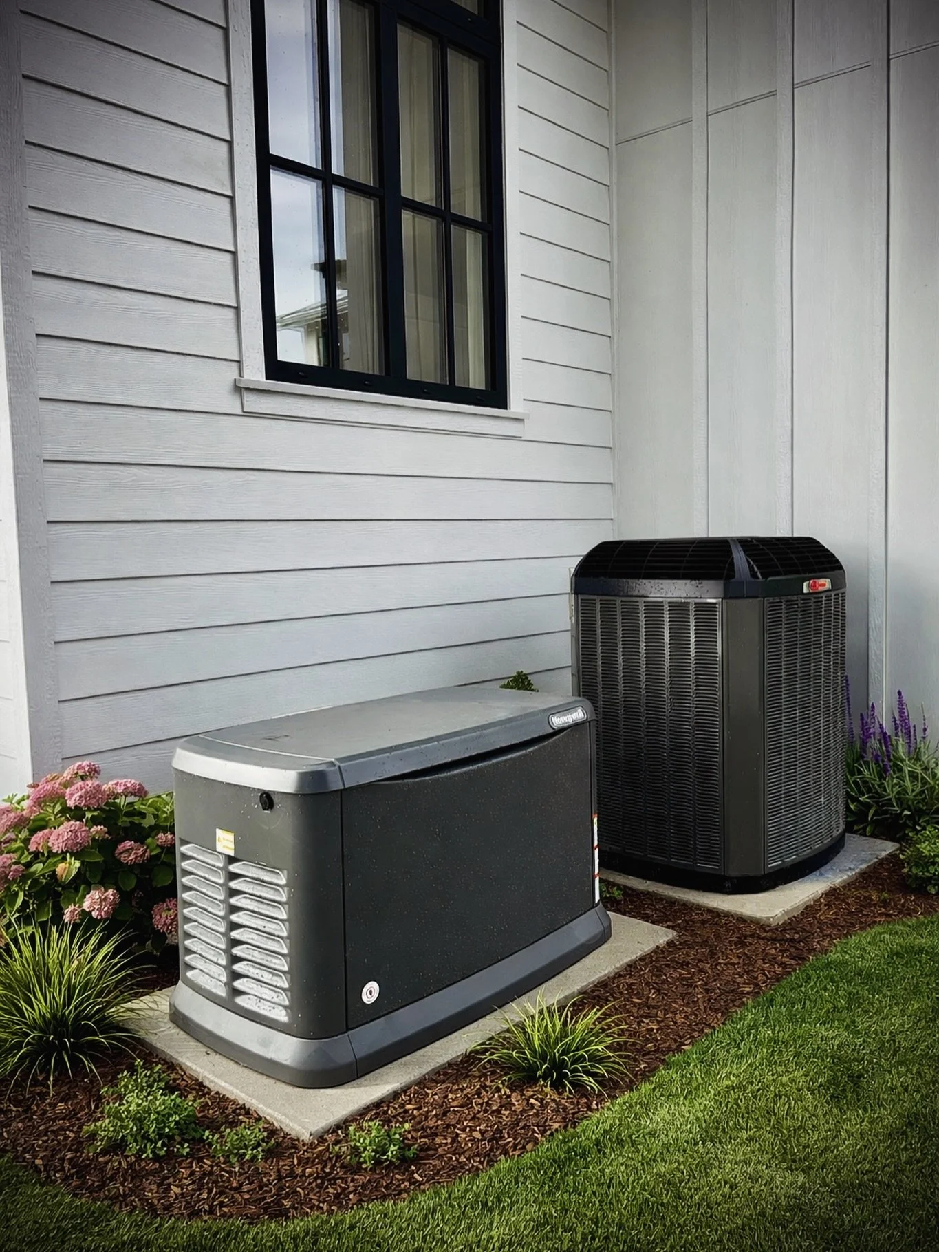 Are you ready for a power outage? ⚡️ Never worry about losing power again with a @honeywell 24KW generator with an automatic transfer switch! 🤘 
.
.
.
.
#electrical #power #generator #sparky #contractor