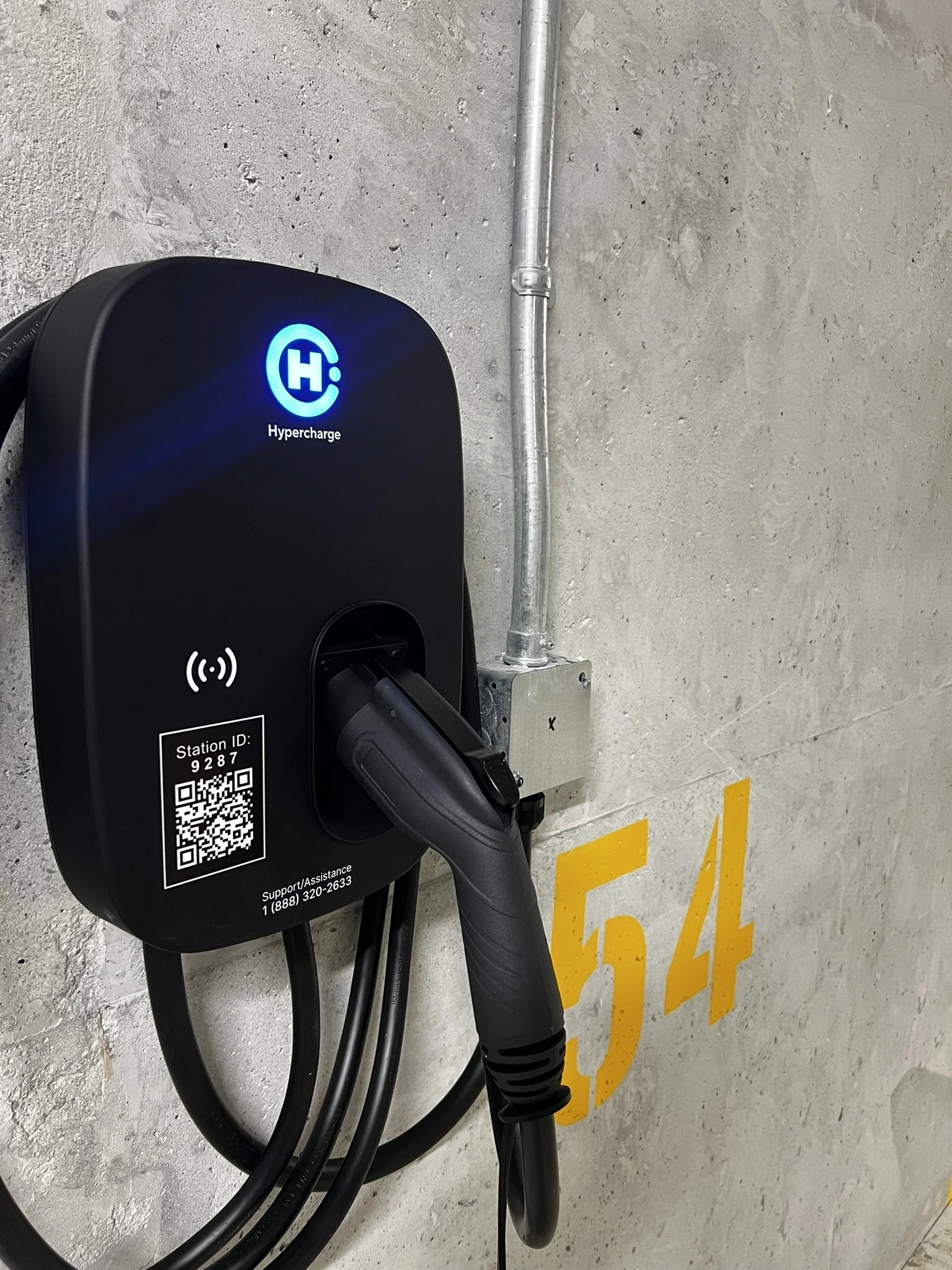 ev charger black installed