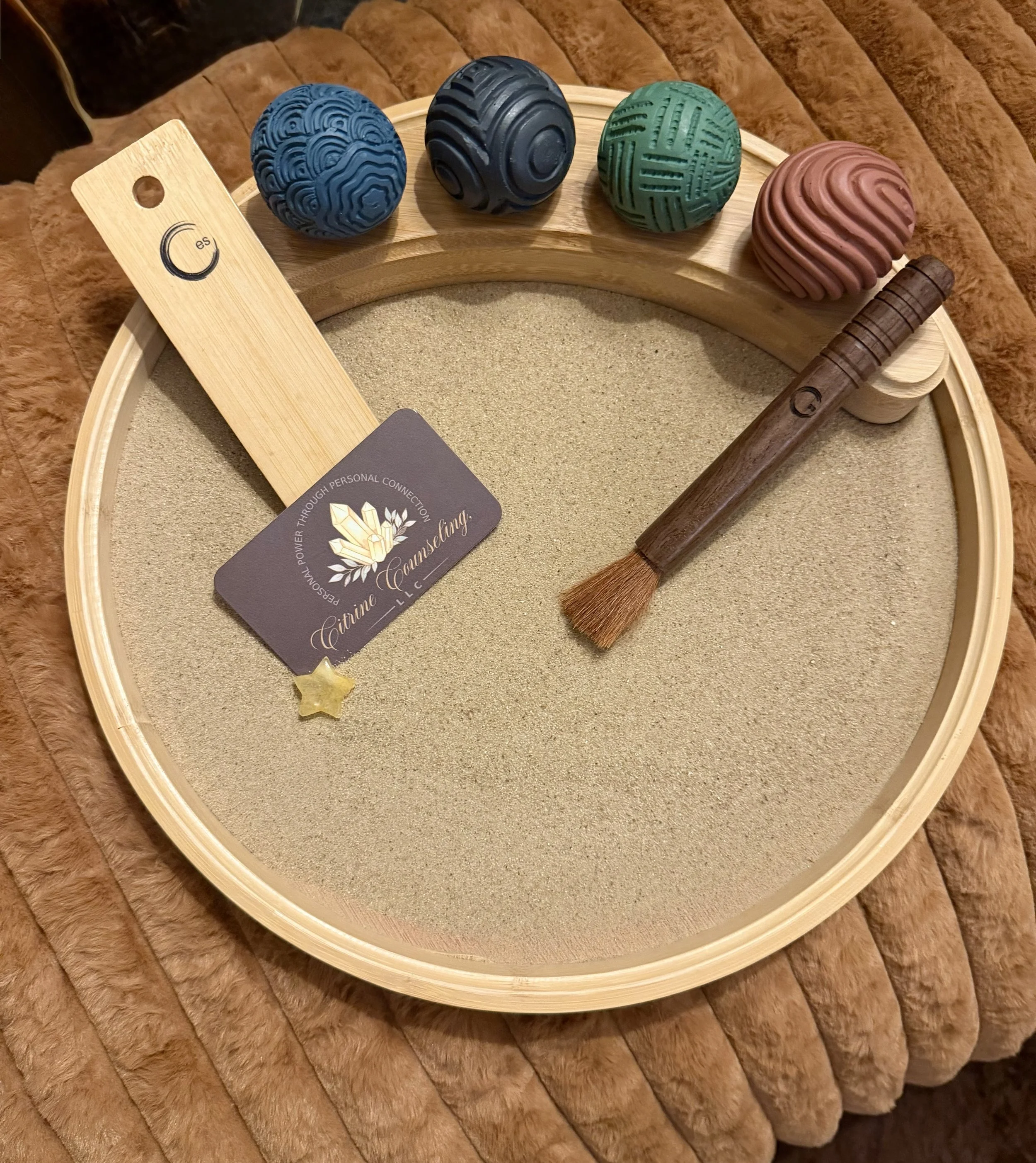citrine counseling business card and sand tray