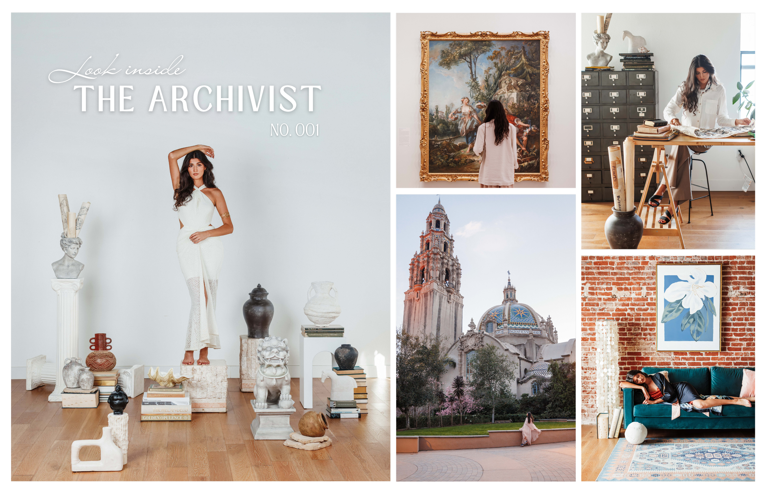 The Noun Magazine The Archivist Issue No. 001 collage with art, museum painting, workspace, architecture and interior design