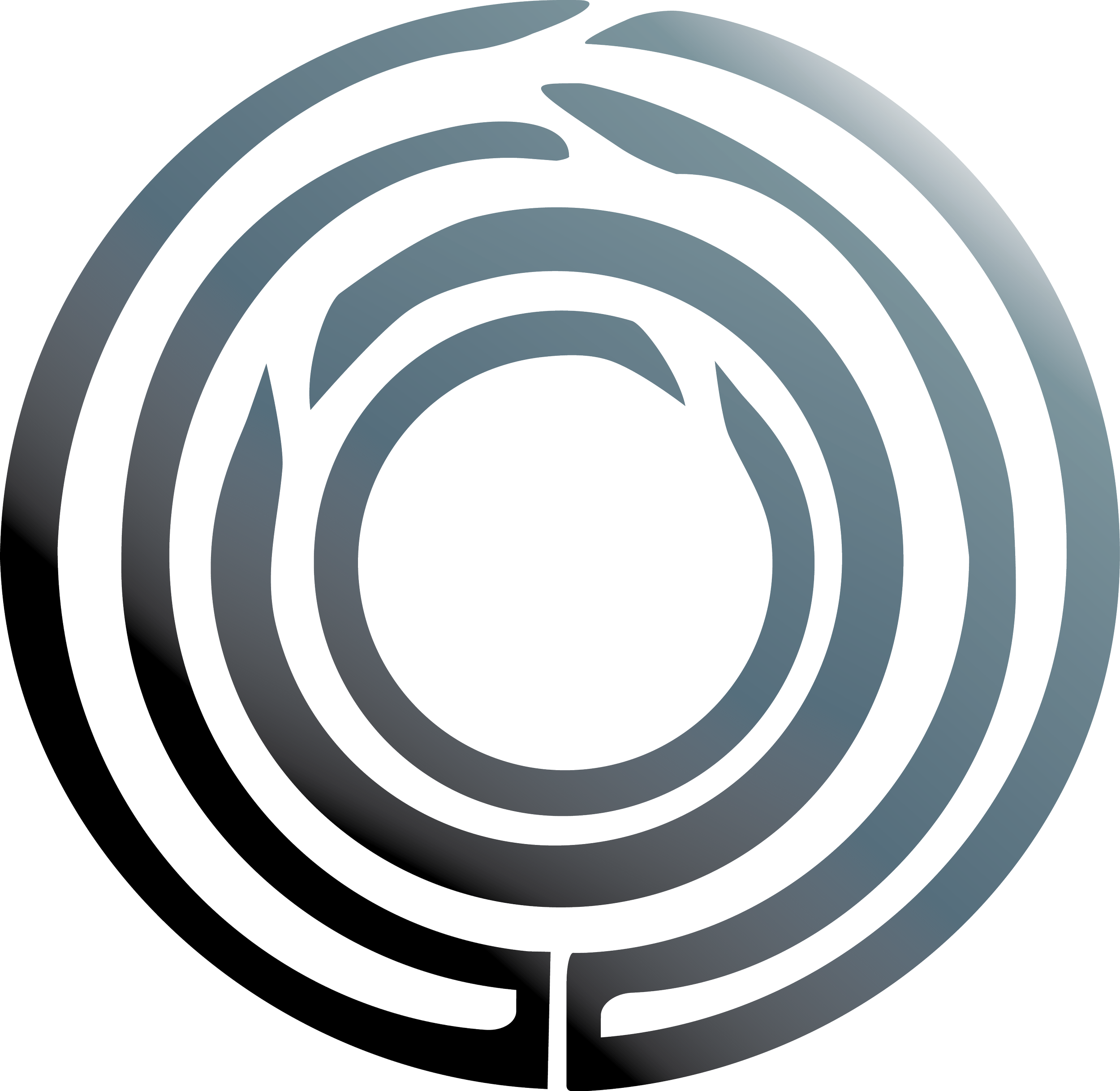 A black and white circular maze with multiple concentric rings and pathways.