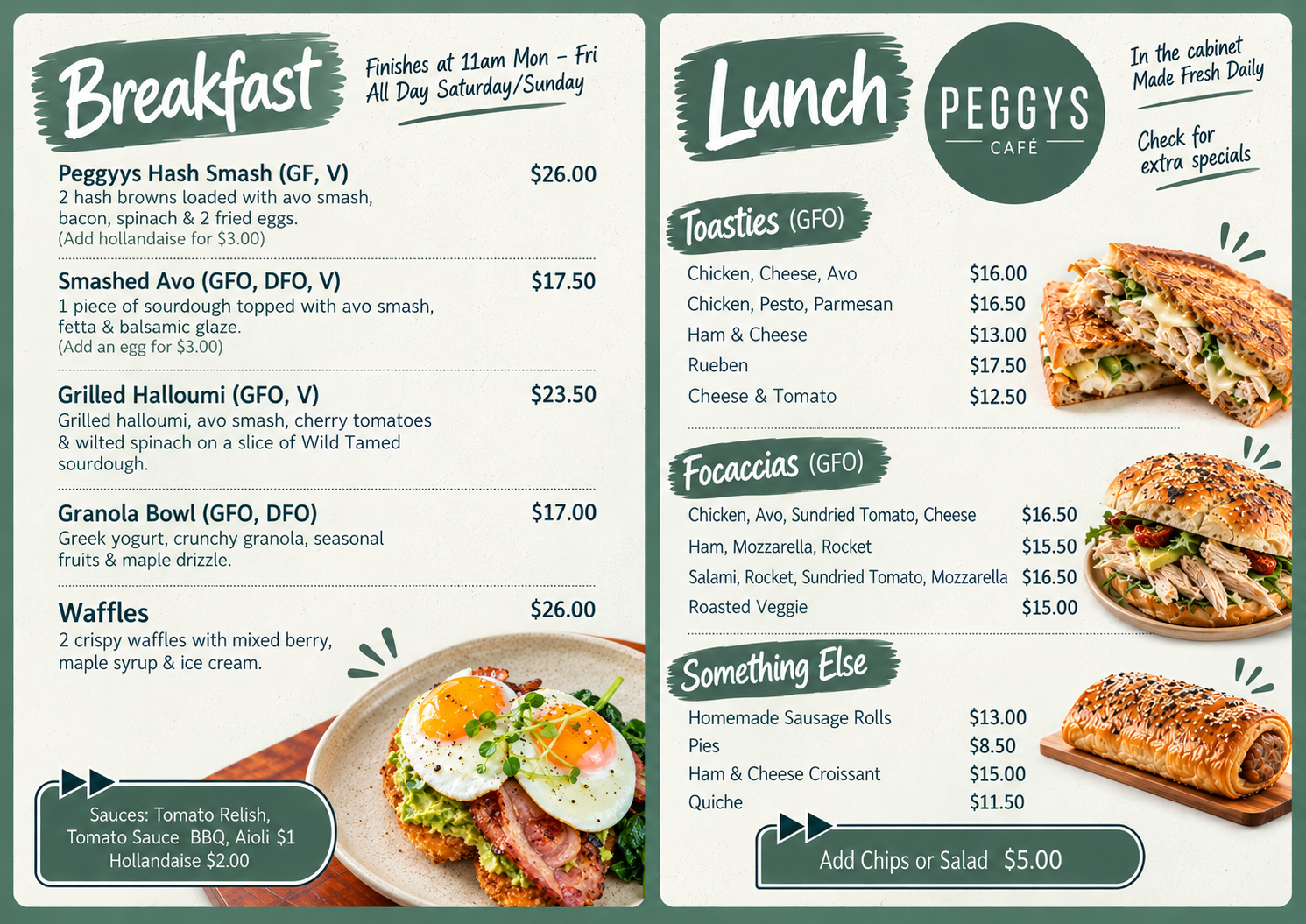 Peggy's Menu!