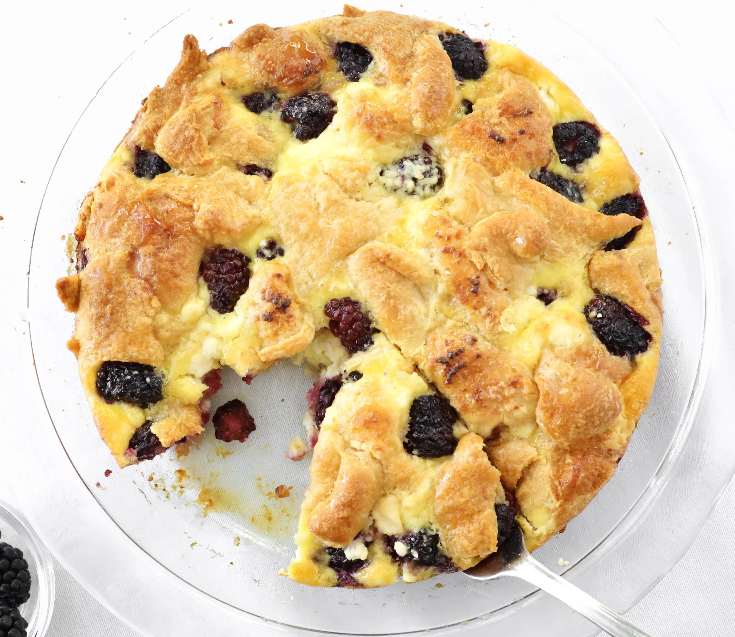 Blackberry Honey Goat Cheese Breakfast Casserole (Easy Brunch Bake)