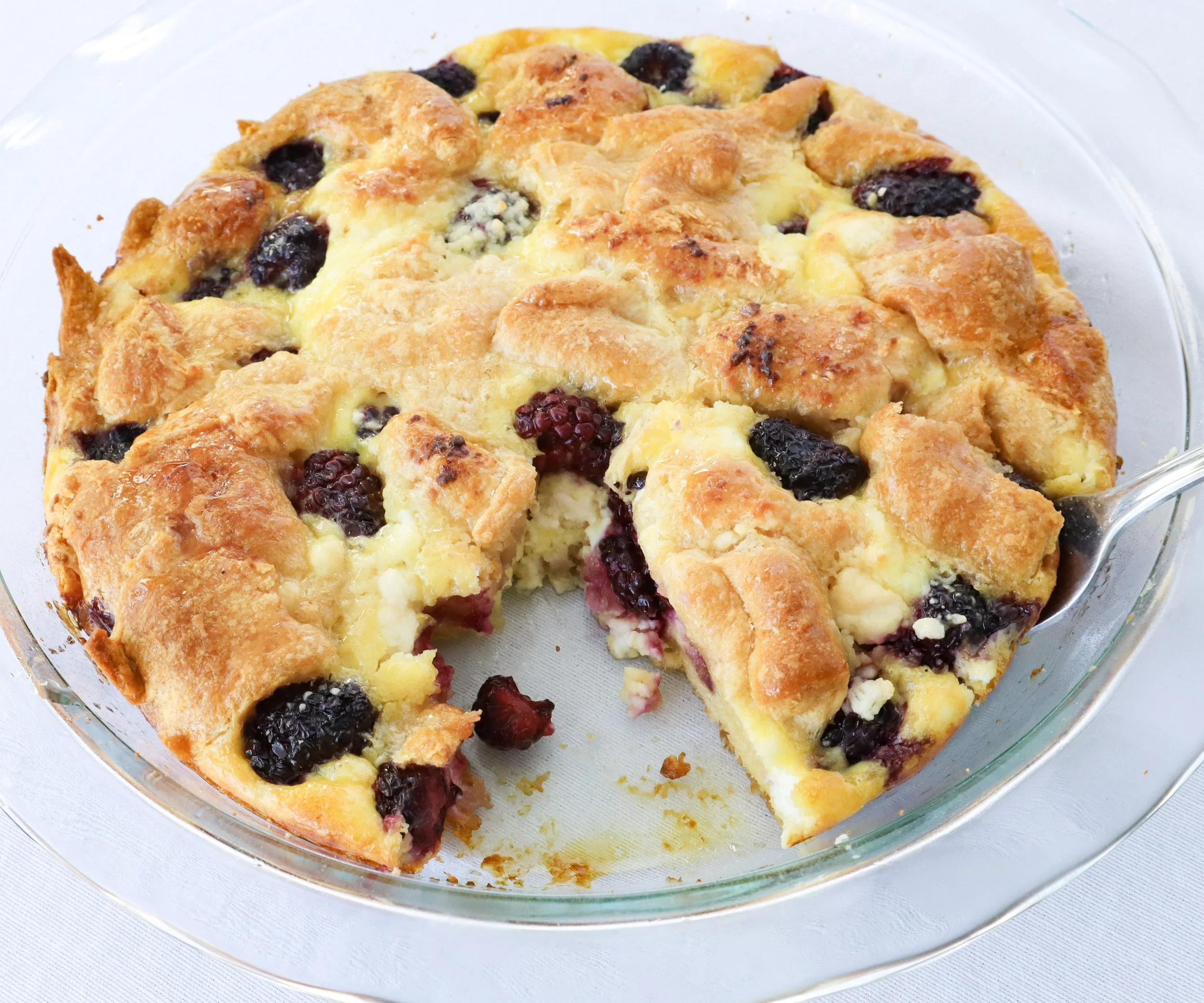 Blackberry Honey Goat Cheese Breakfast Casserole