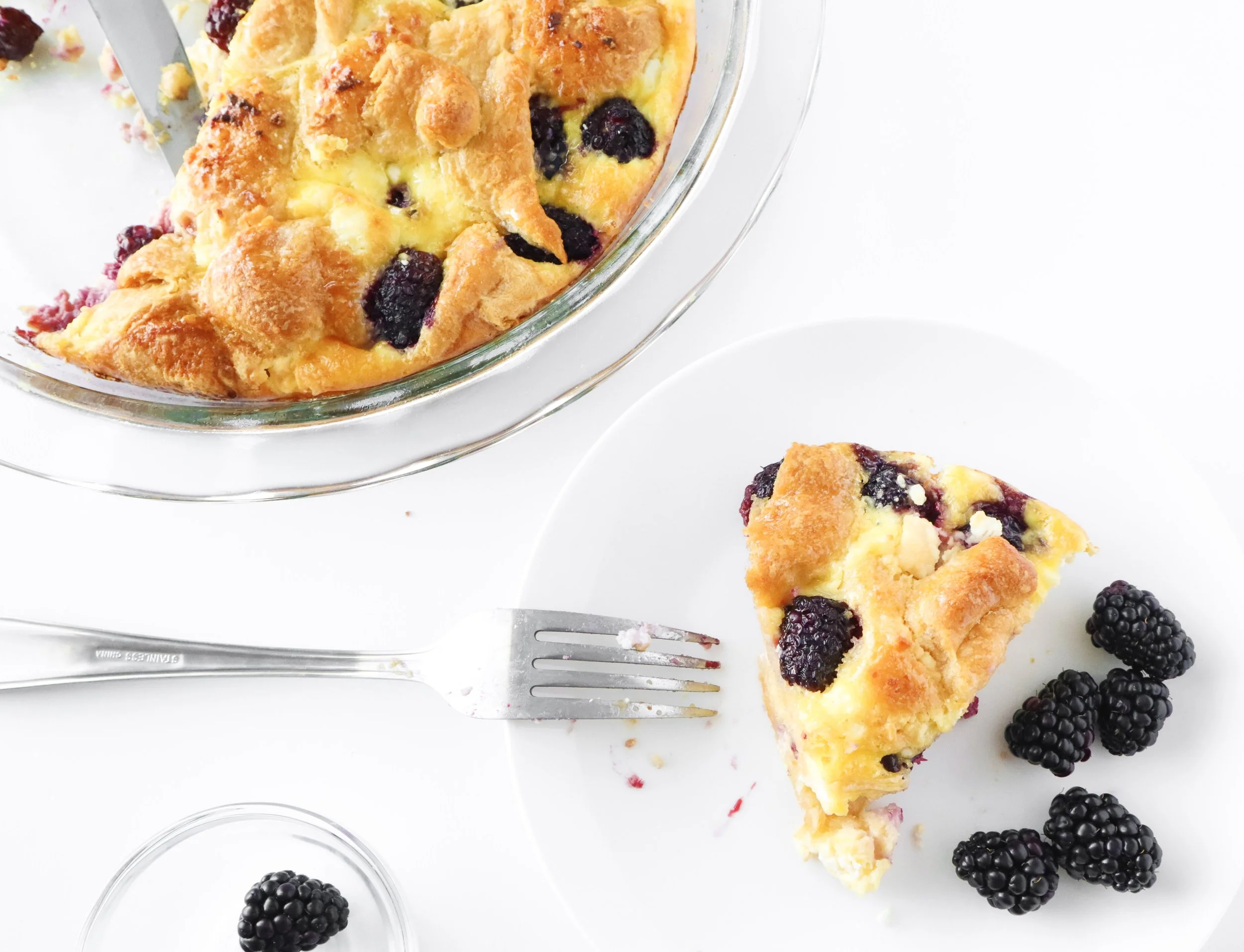 Blackberry Honey Goat Cheese Breakfast Casserole