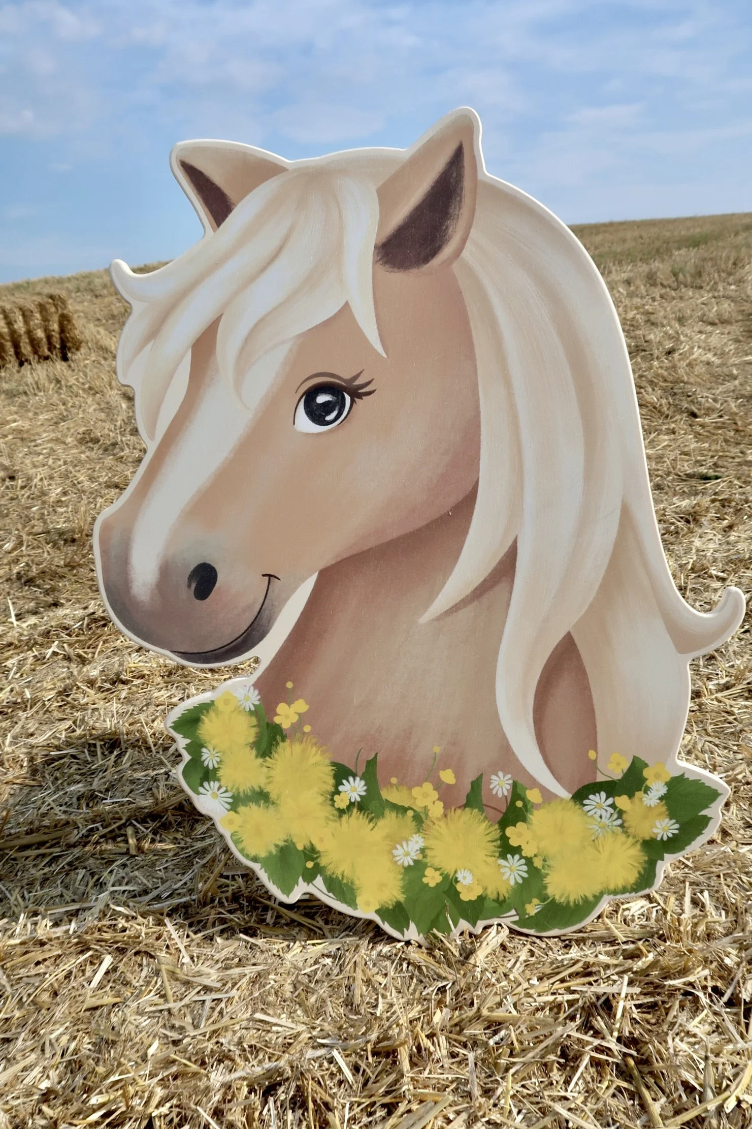 Holzwandbild Kinderzimmer Deko Haflinger