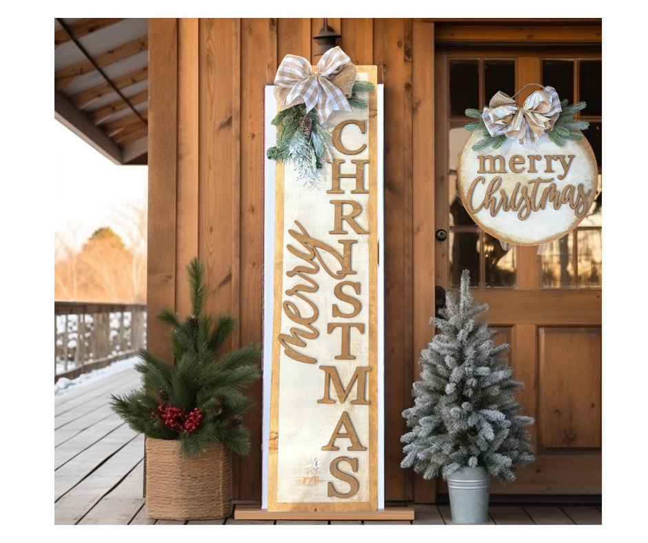 Merry Christmas Neutral Wood Sign Set 🎄🤎