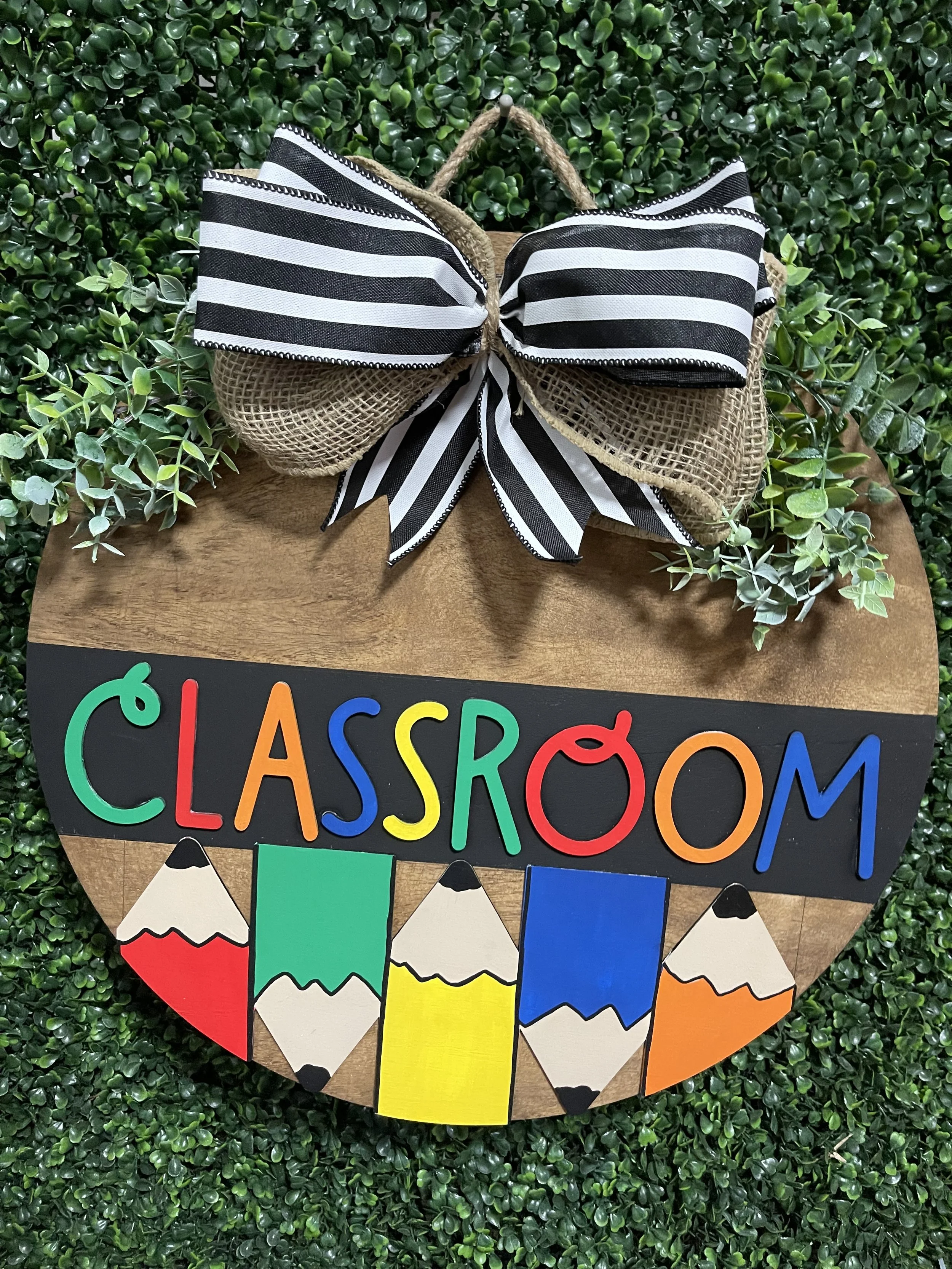 🖍️ Bold & Bright Classroom Pencil Door Hanger