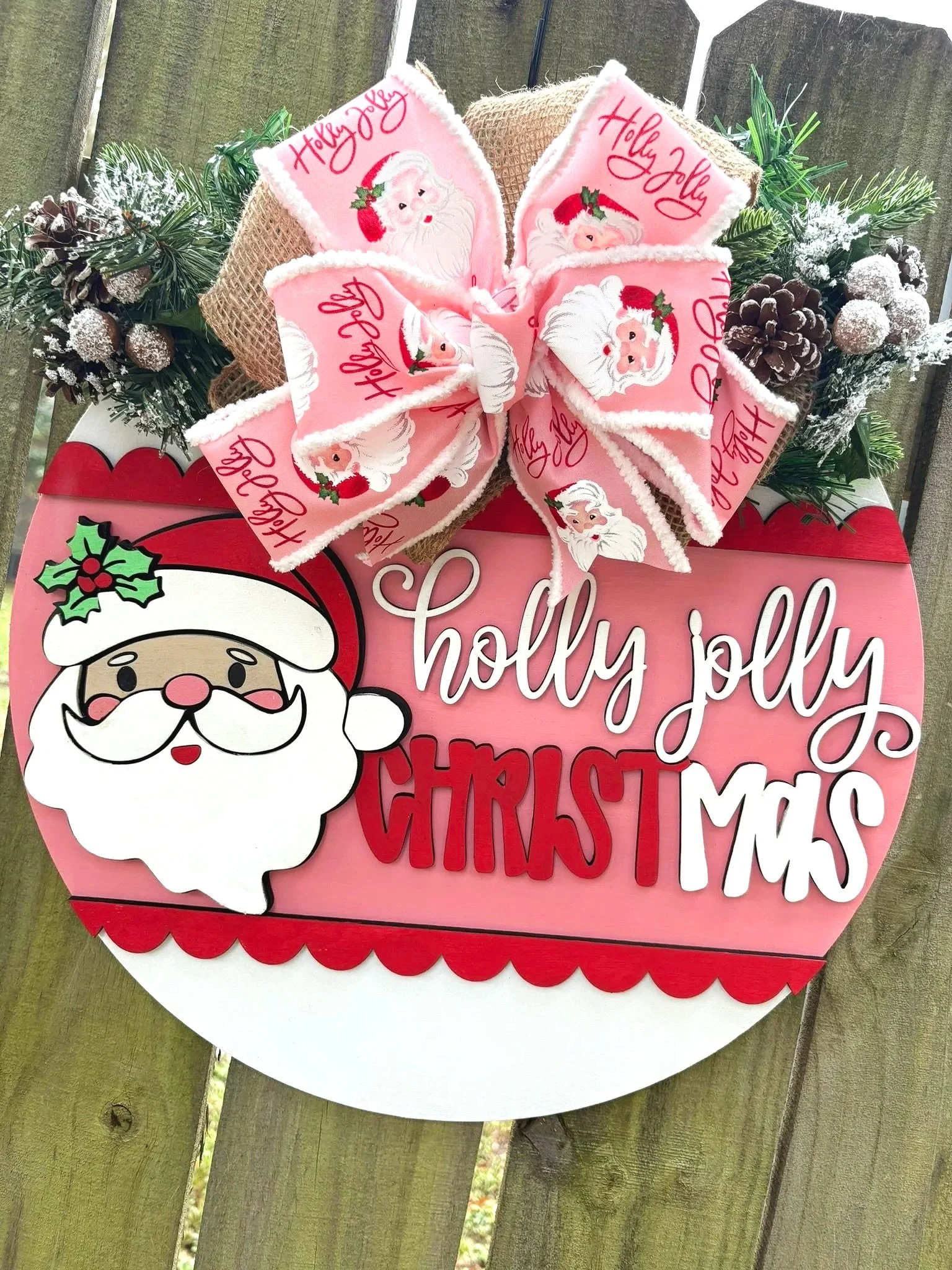 💖🎅 “Holly Jolly Christmas” Santa Door Hanger 🎅💖