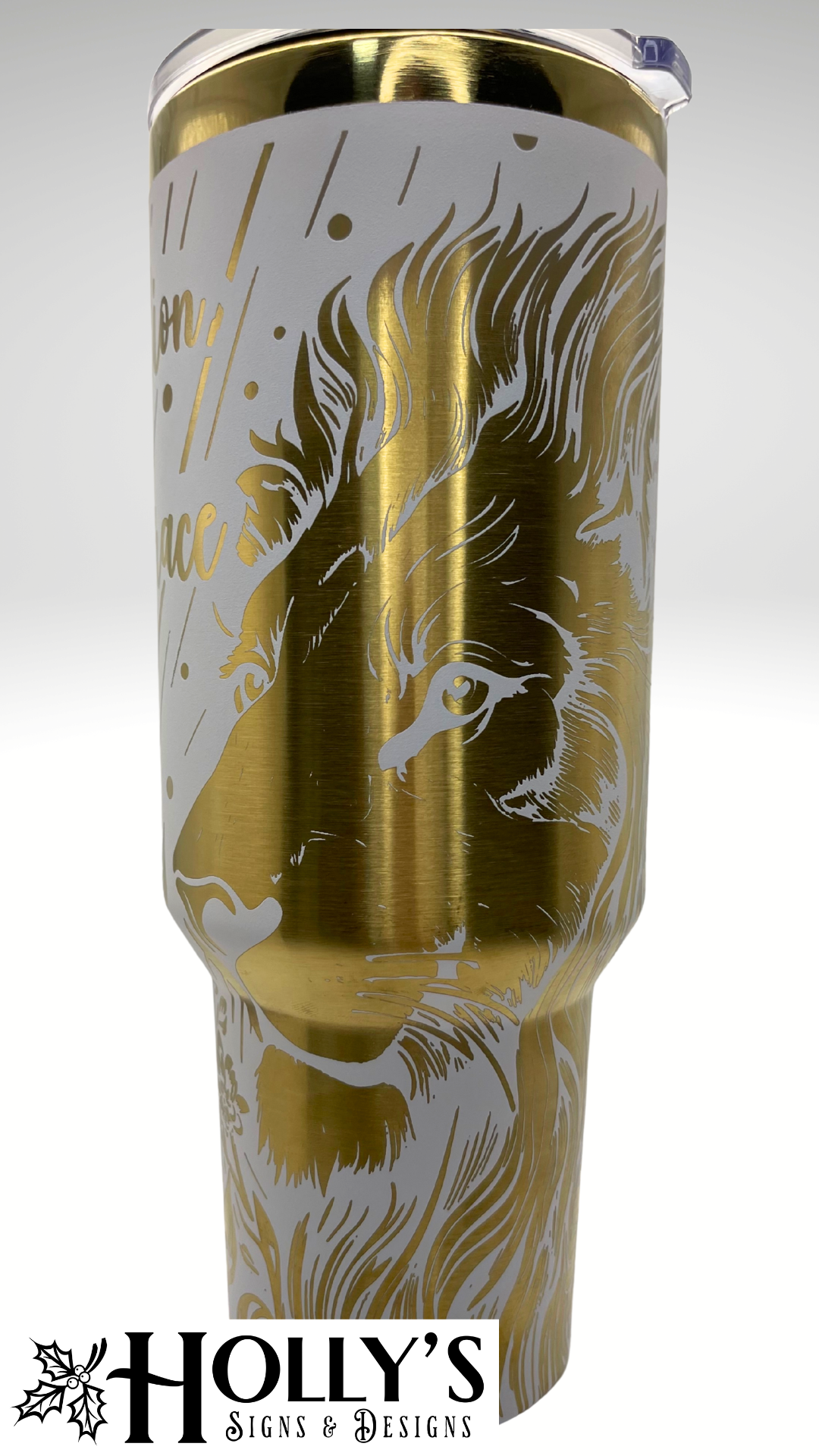 🦁 “Bold as a Lion” Floral Faith Tumbler 🌸