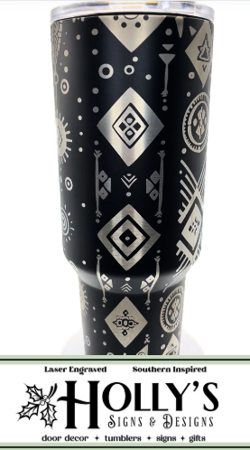 🌿 Boho-Inspired Custom Engraved Tumbler