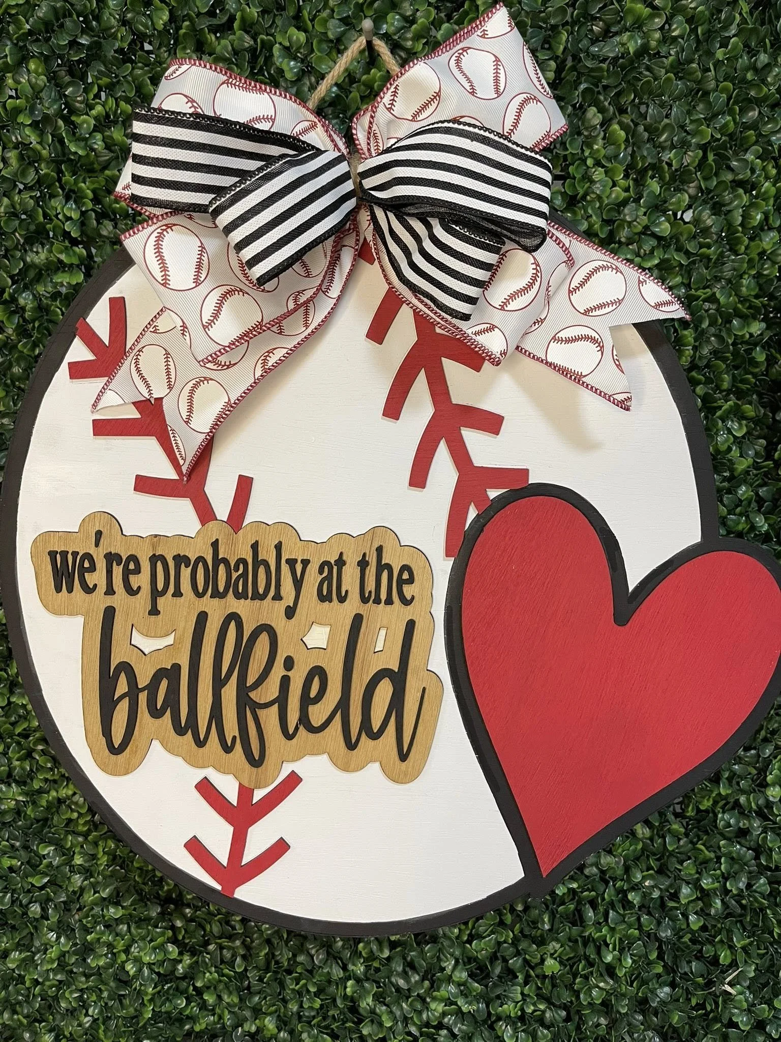 "Probably at the ballfield"