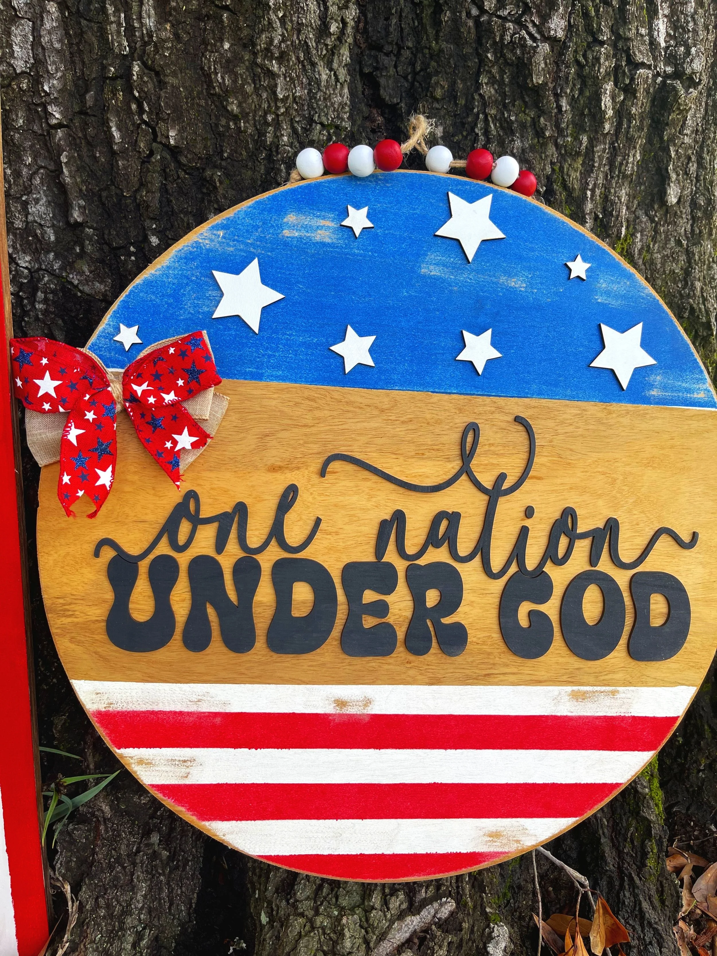 🇺🇸 One Nation Under God Patriotic Door Hanger