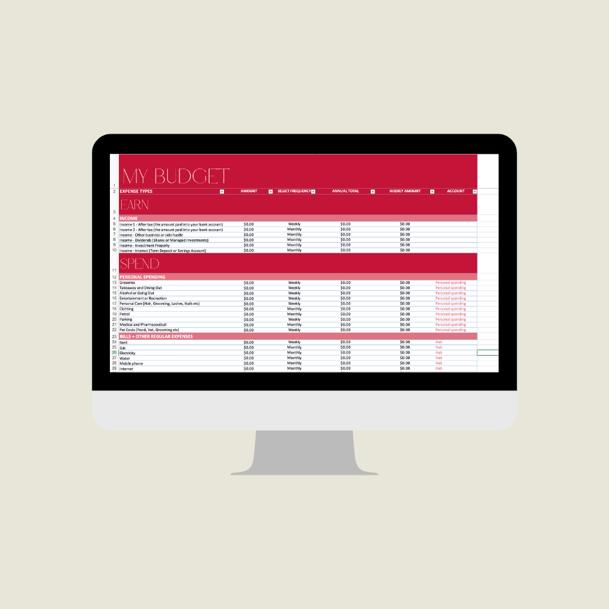 Money Map: Budget Template & Account Structuring Tool