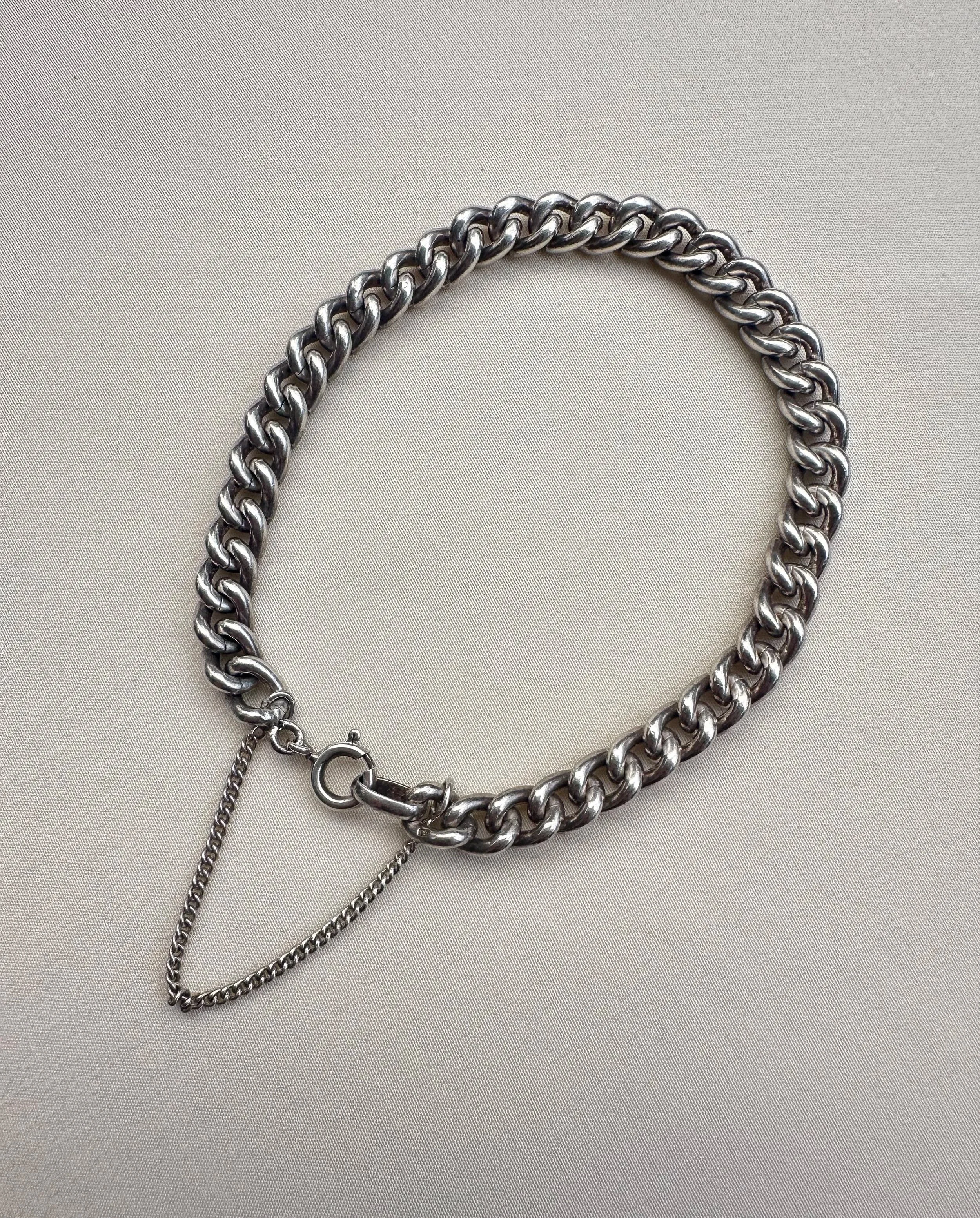 Vintage 835 silver curb link bracelet