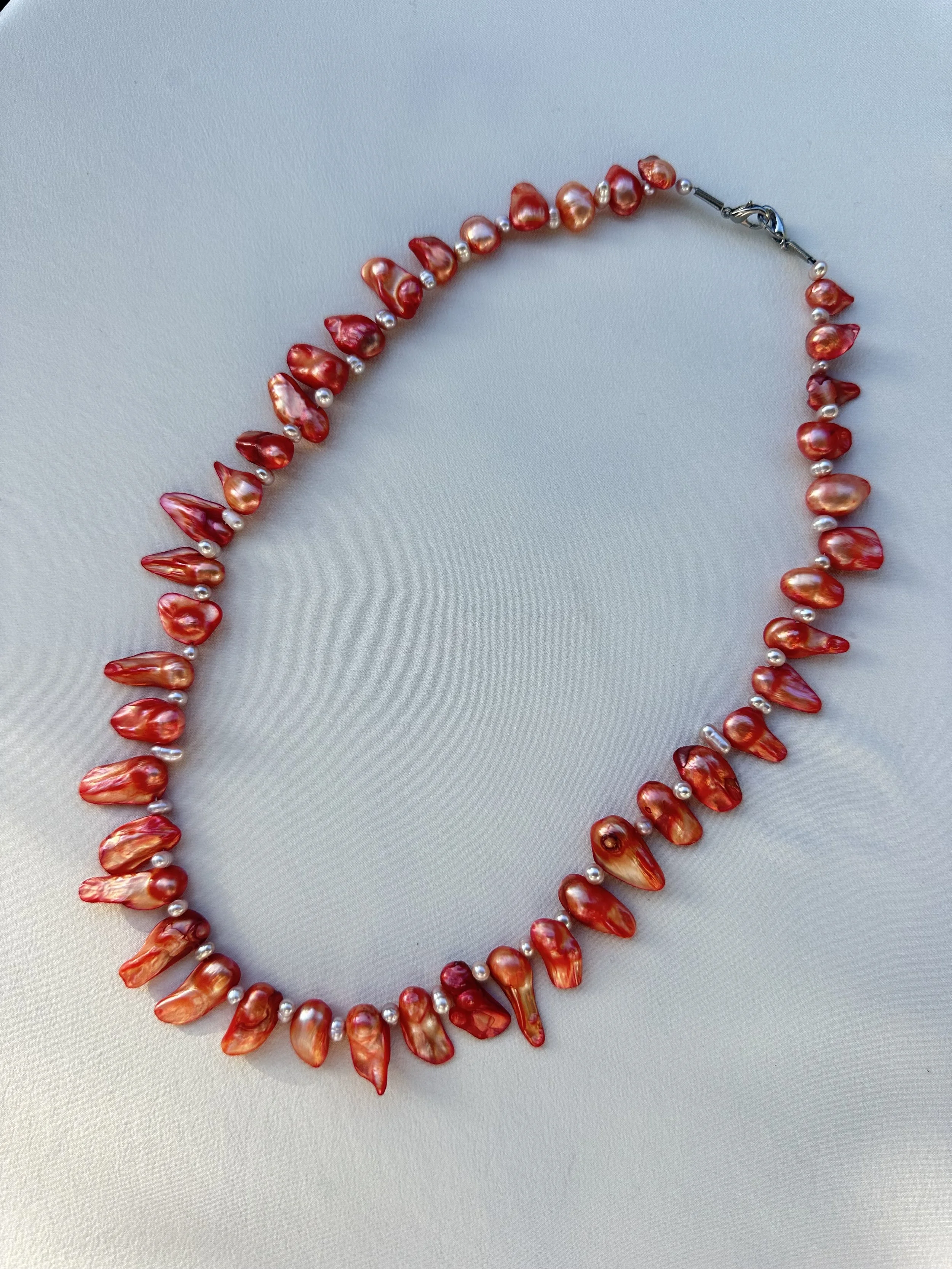 Vintage orange organic pearls