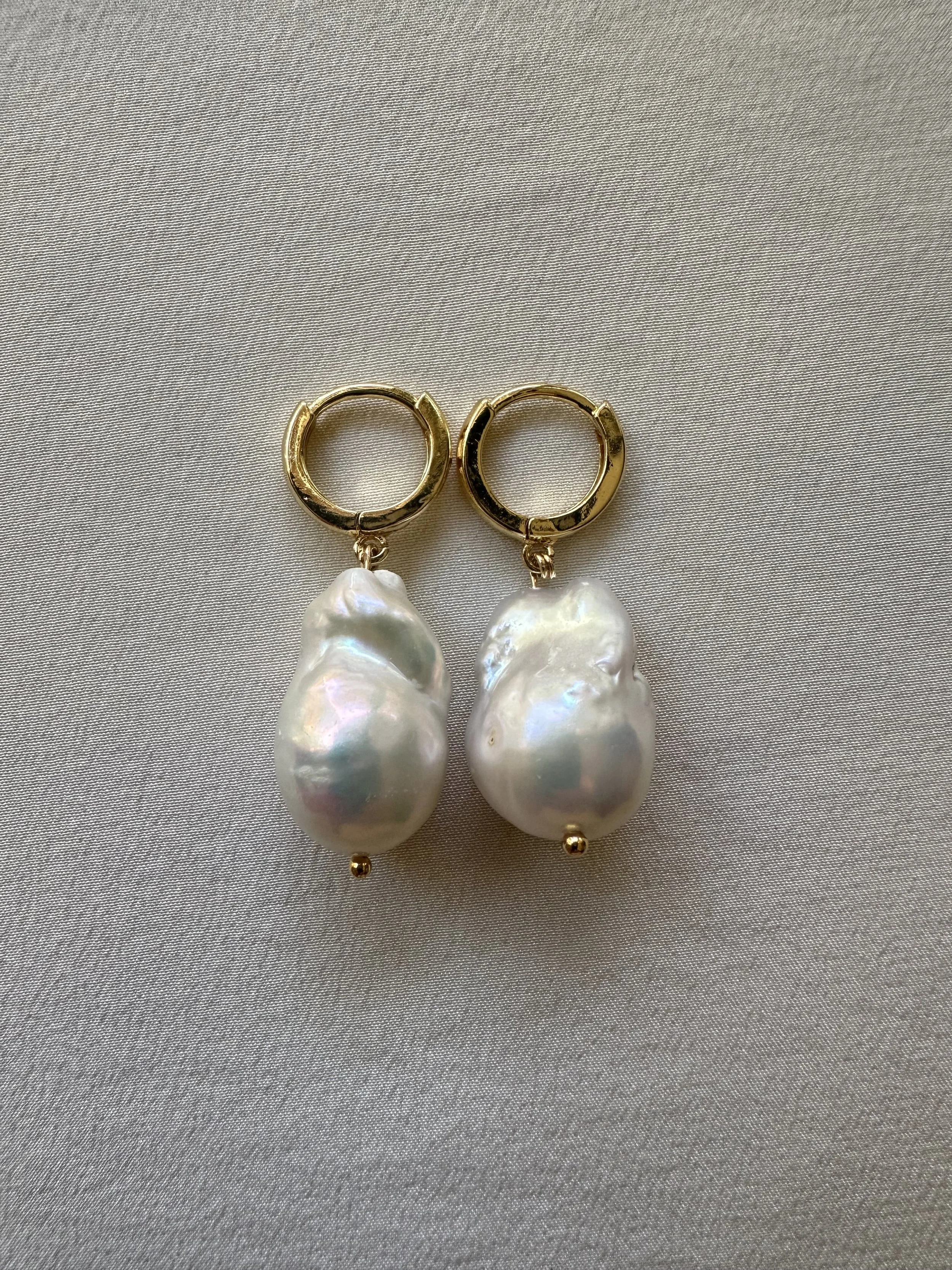 Baroque pearl gold filled earrings