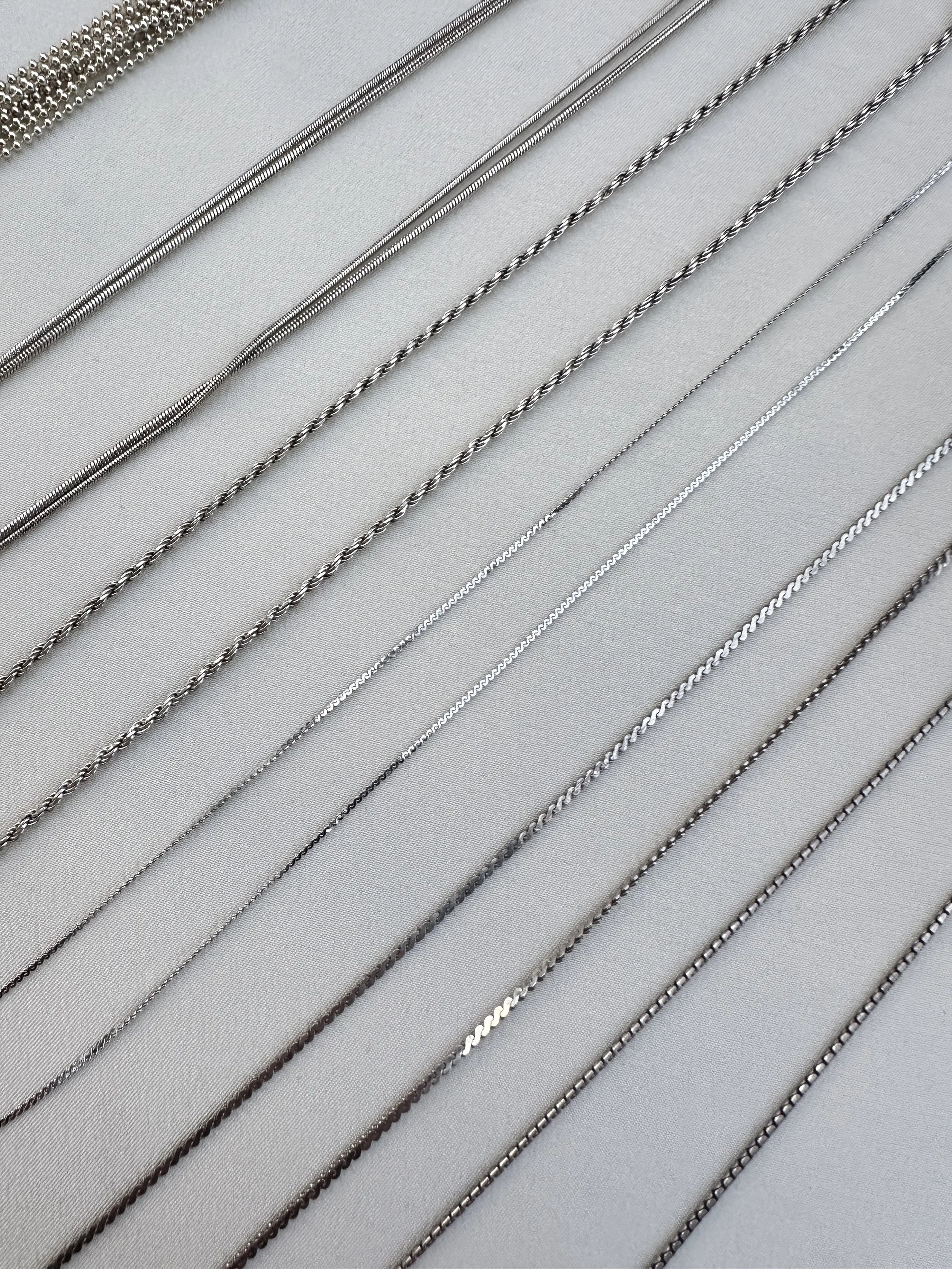 c. 40cm vintage sterling silver chains