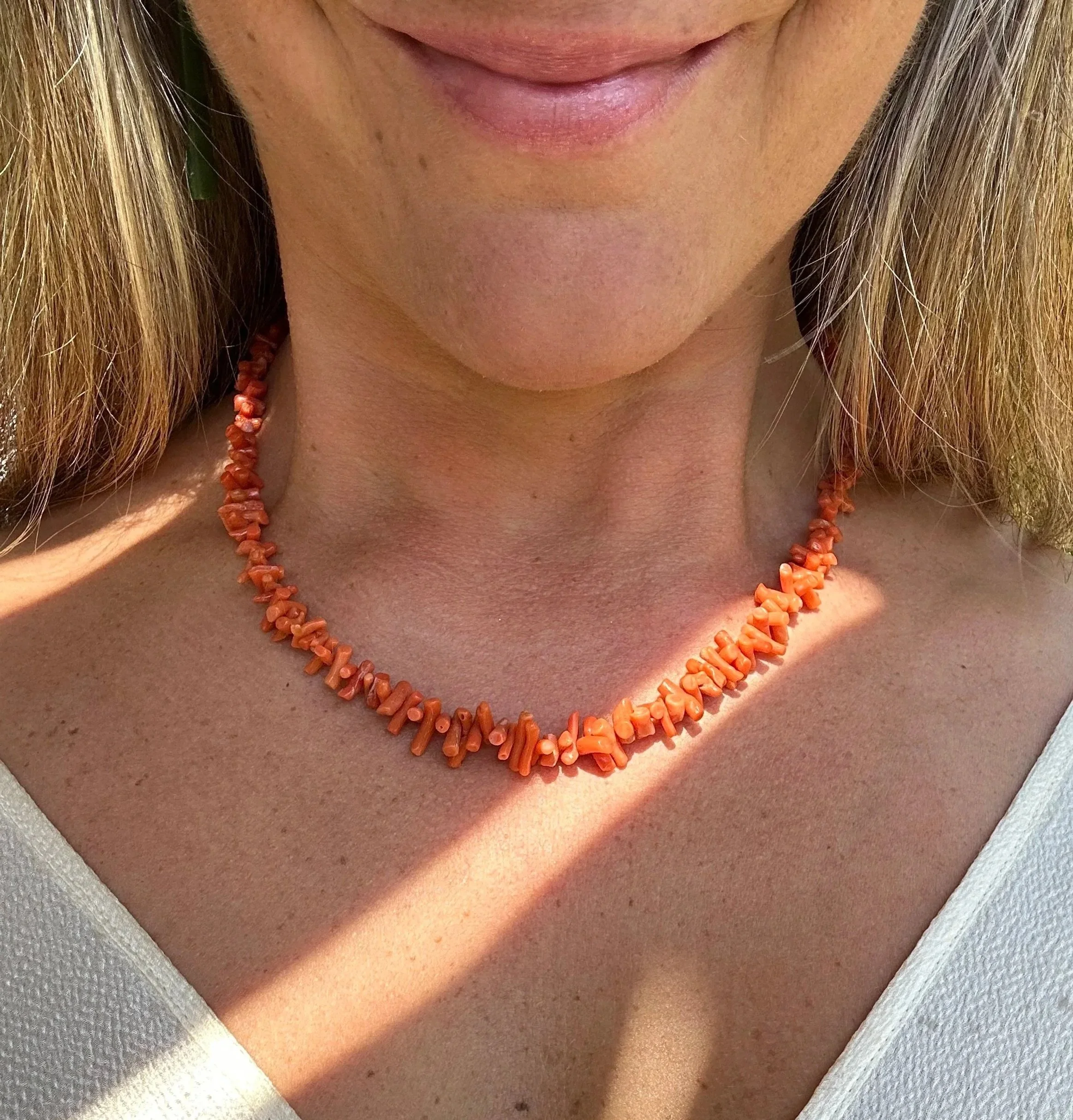 Vintage natural branch coral necklace