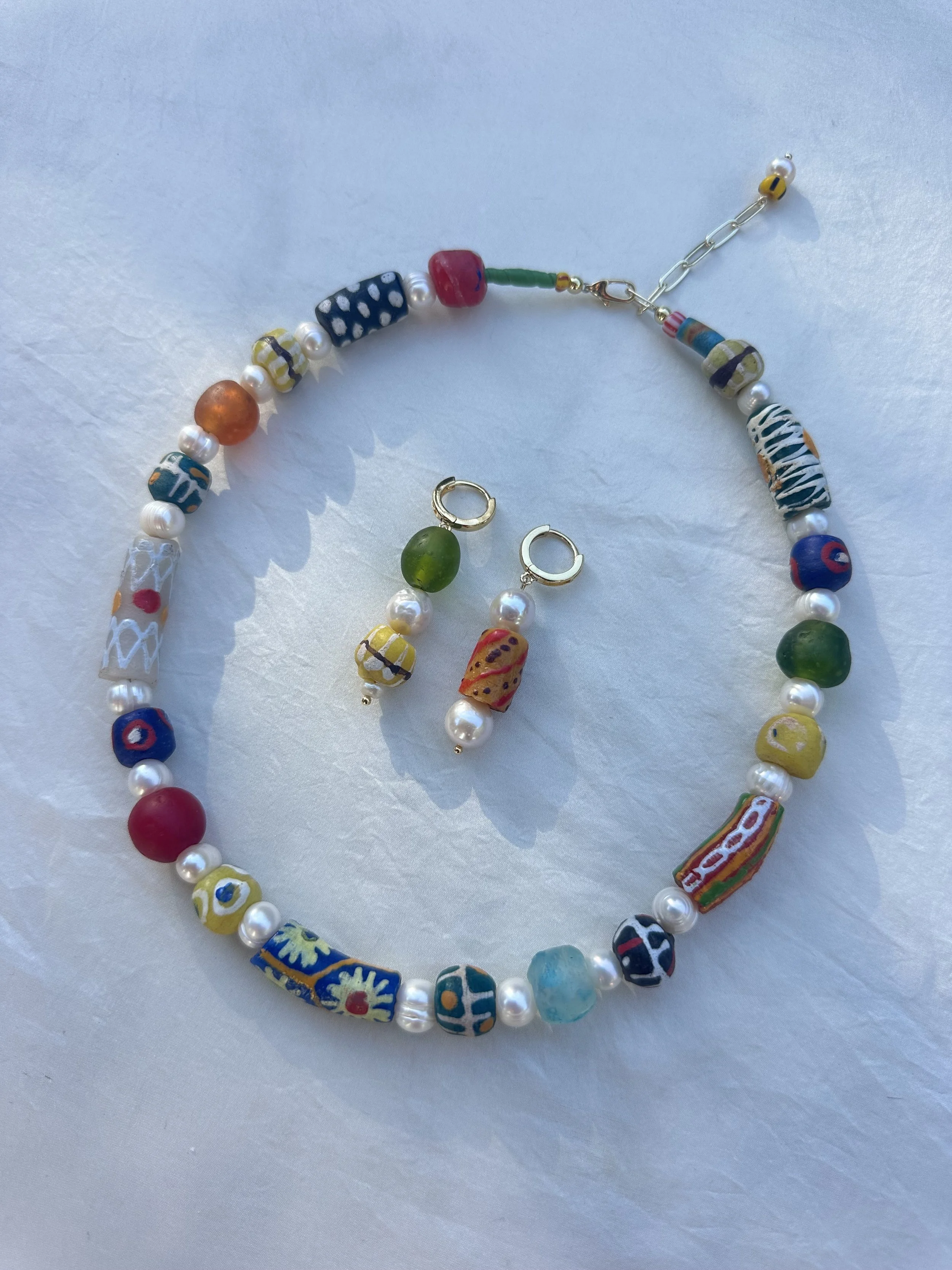 Ghanian fair trade glass beads & pearls