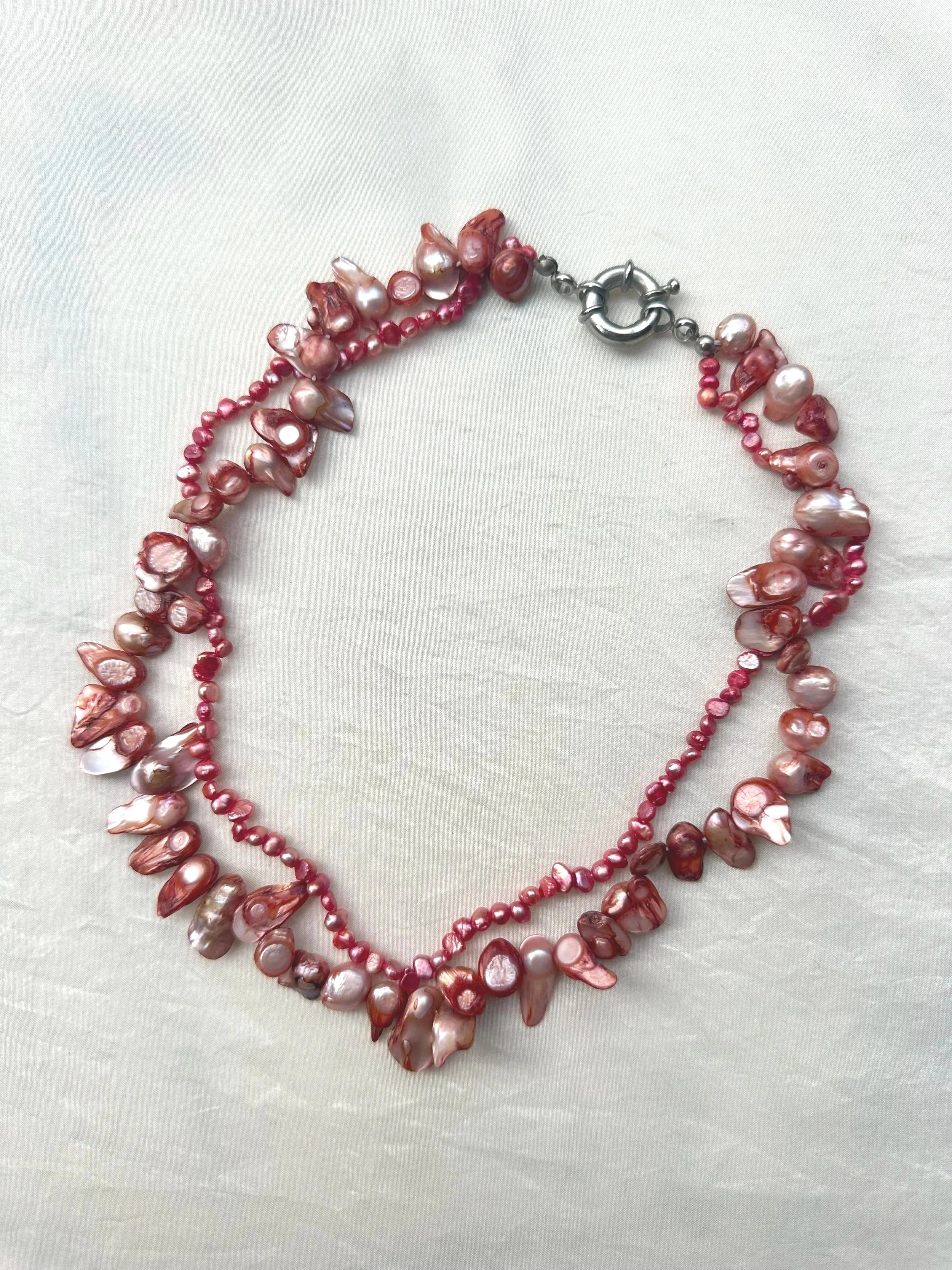Vintage pink baroque pearls