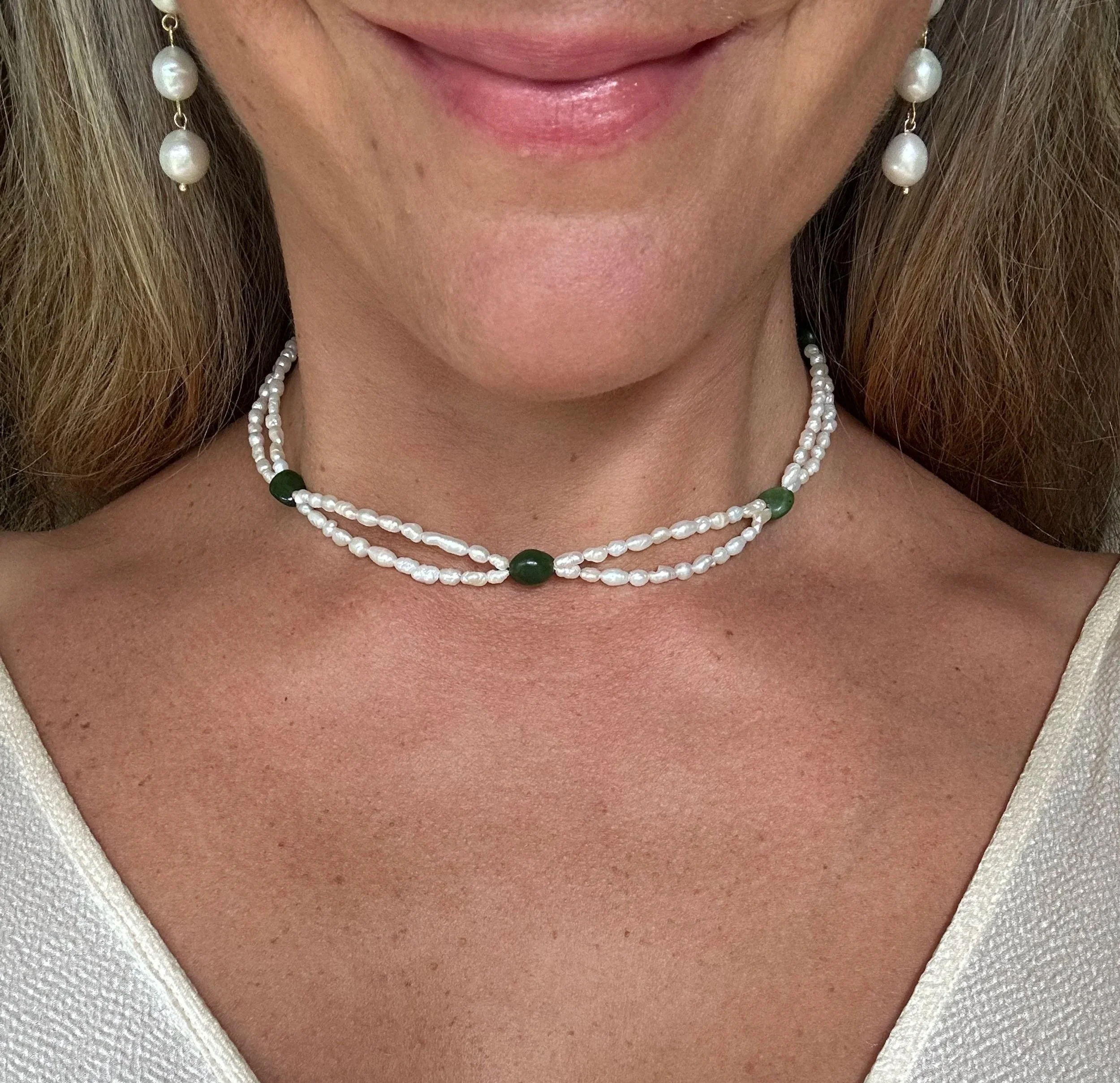 Pre-order ~ Greenstone lace necklace