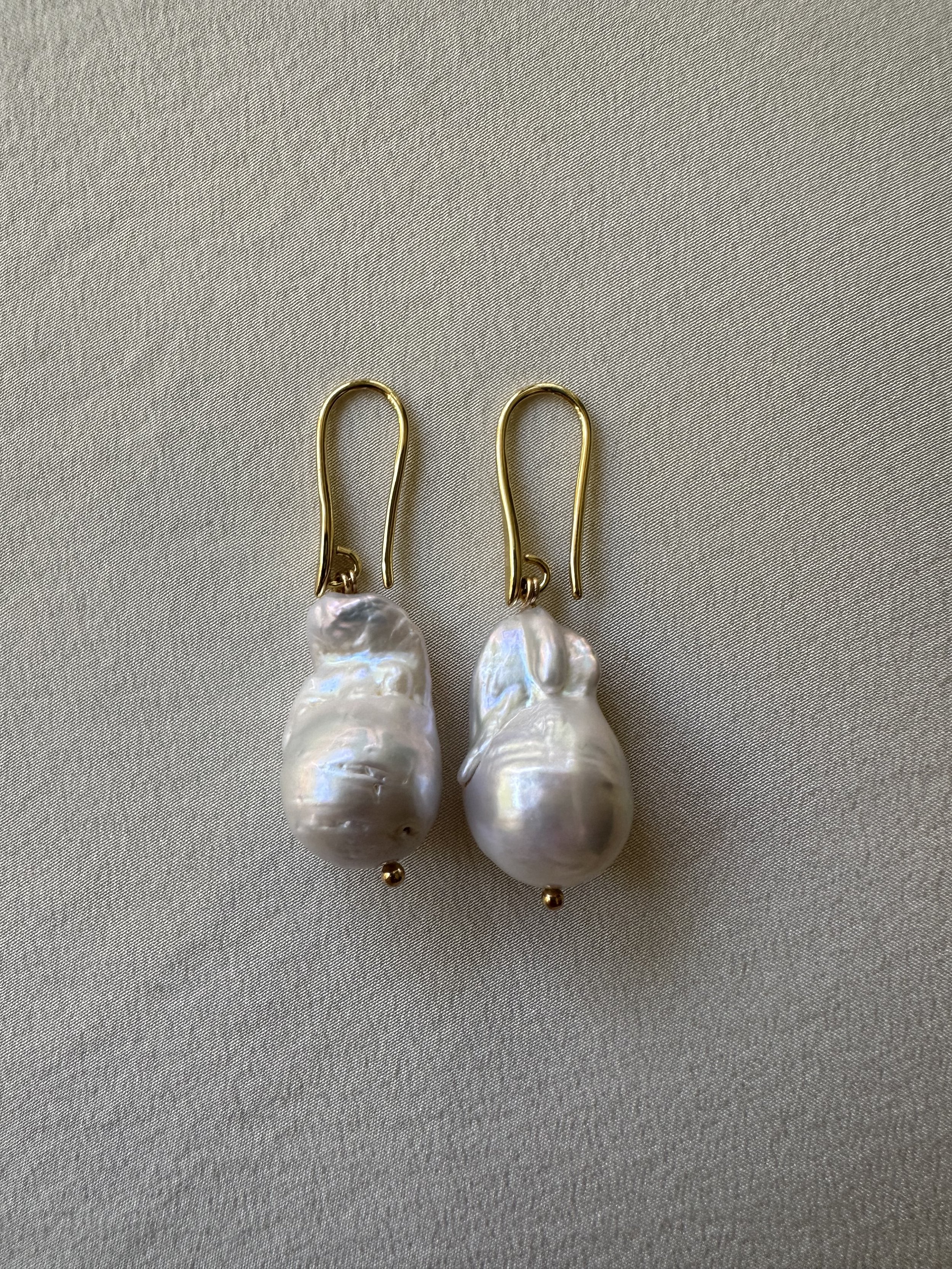 Baroque pearl gold filled earrings