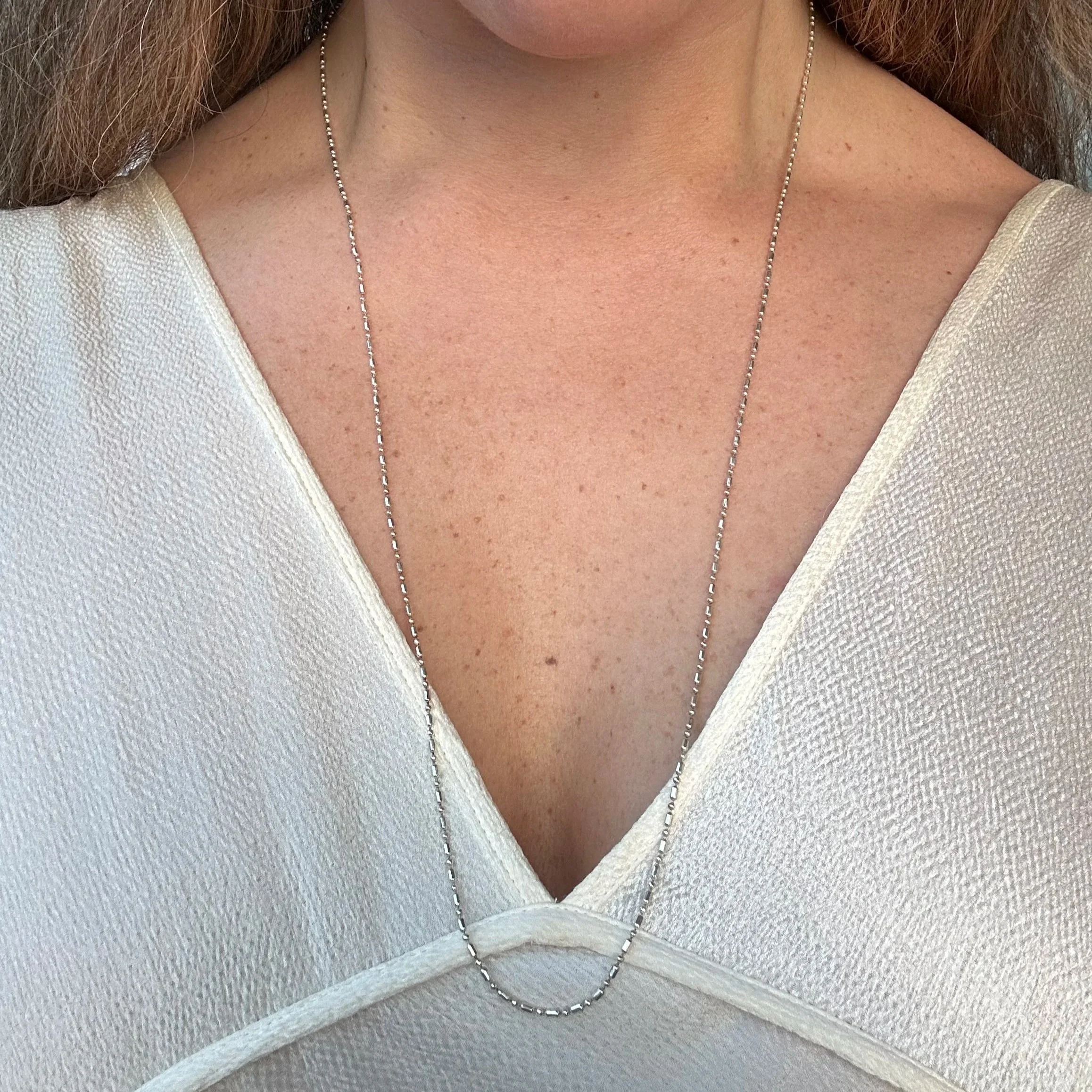 Long vintage sterling silver chains