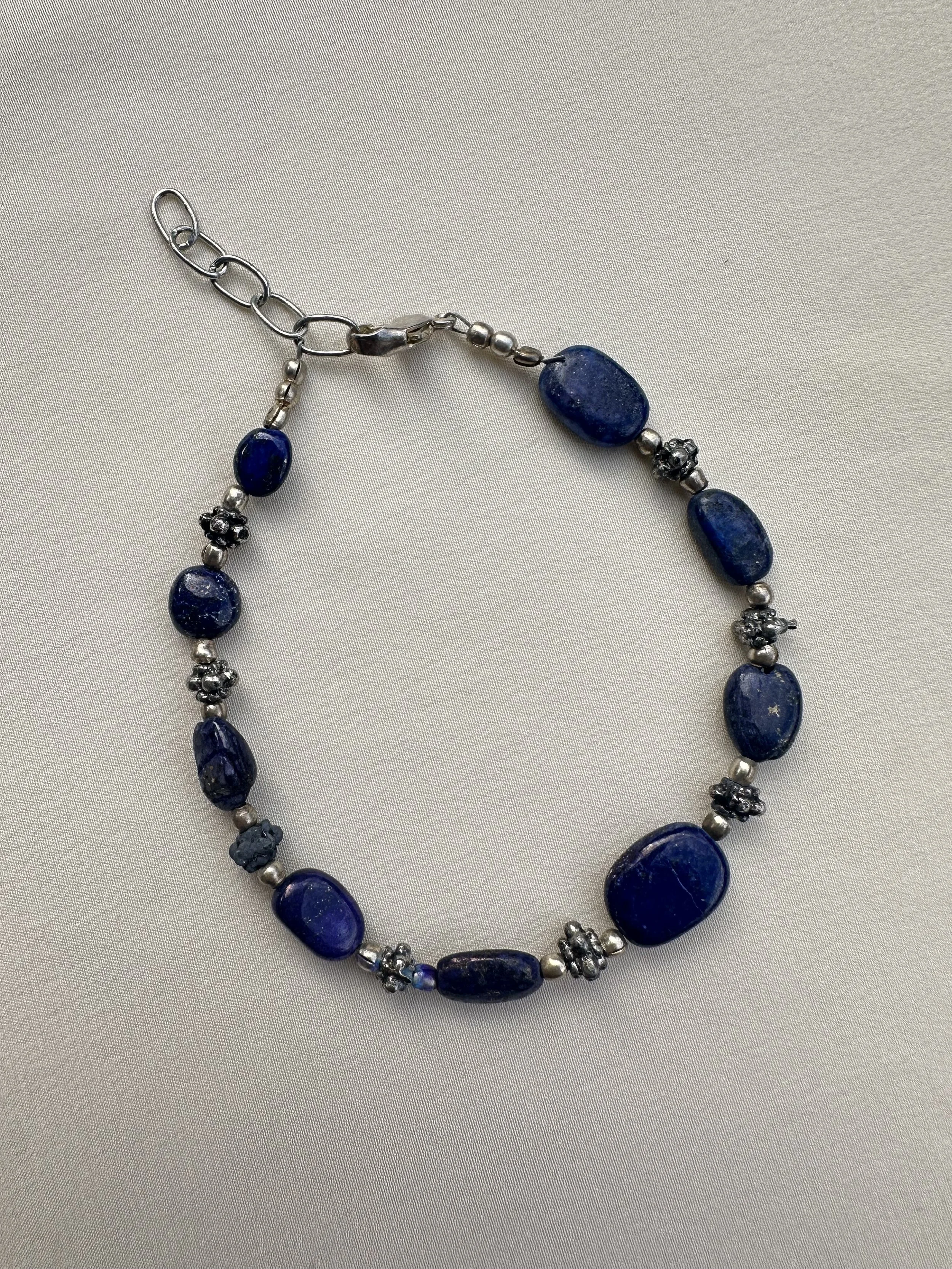 Vintage lapis lazuli & 925 bracelet