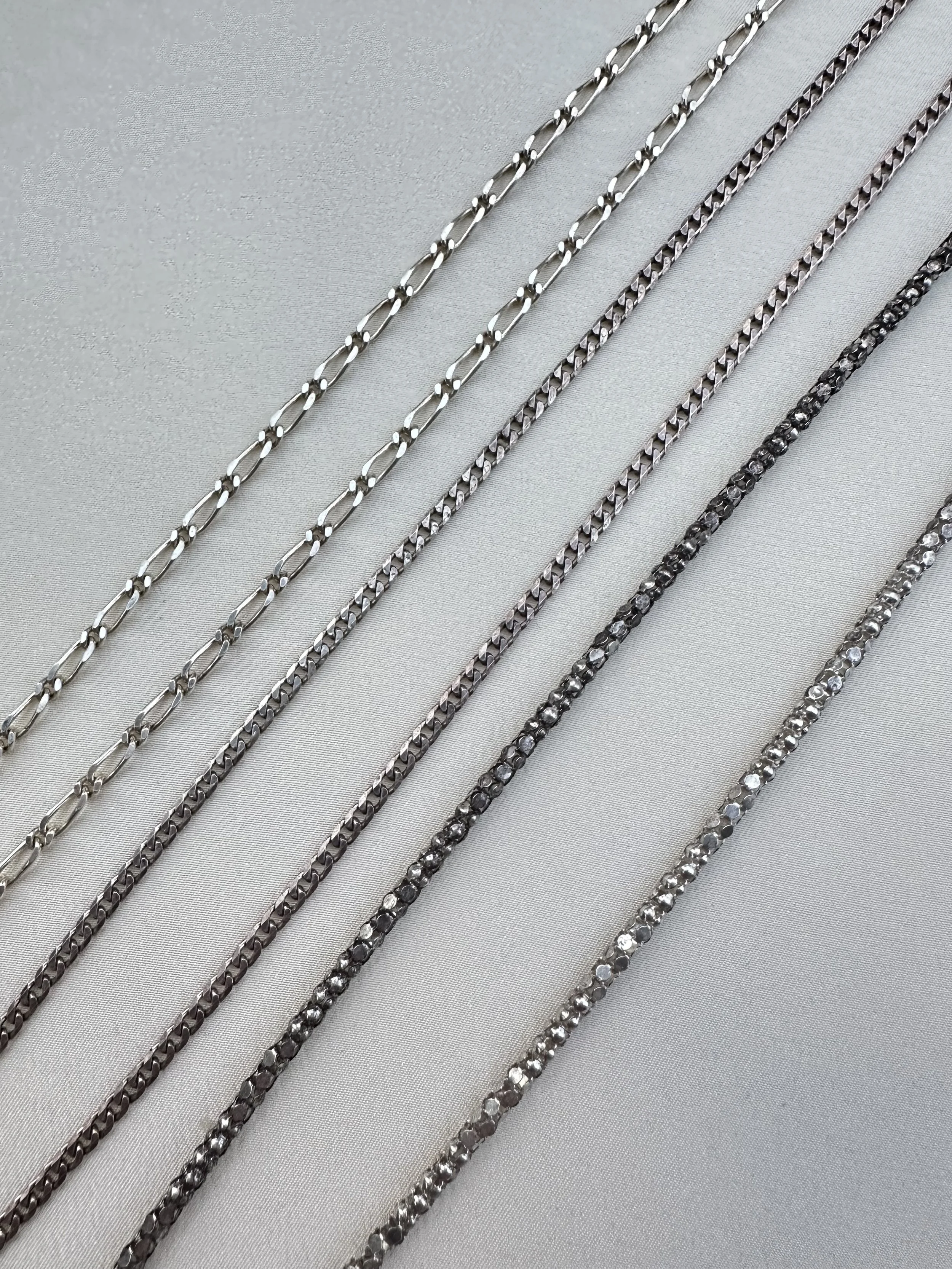 c. 50cm vintage sterling silver chains
