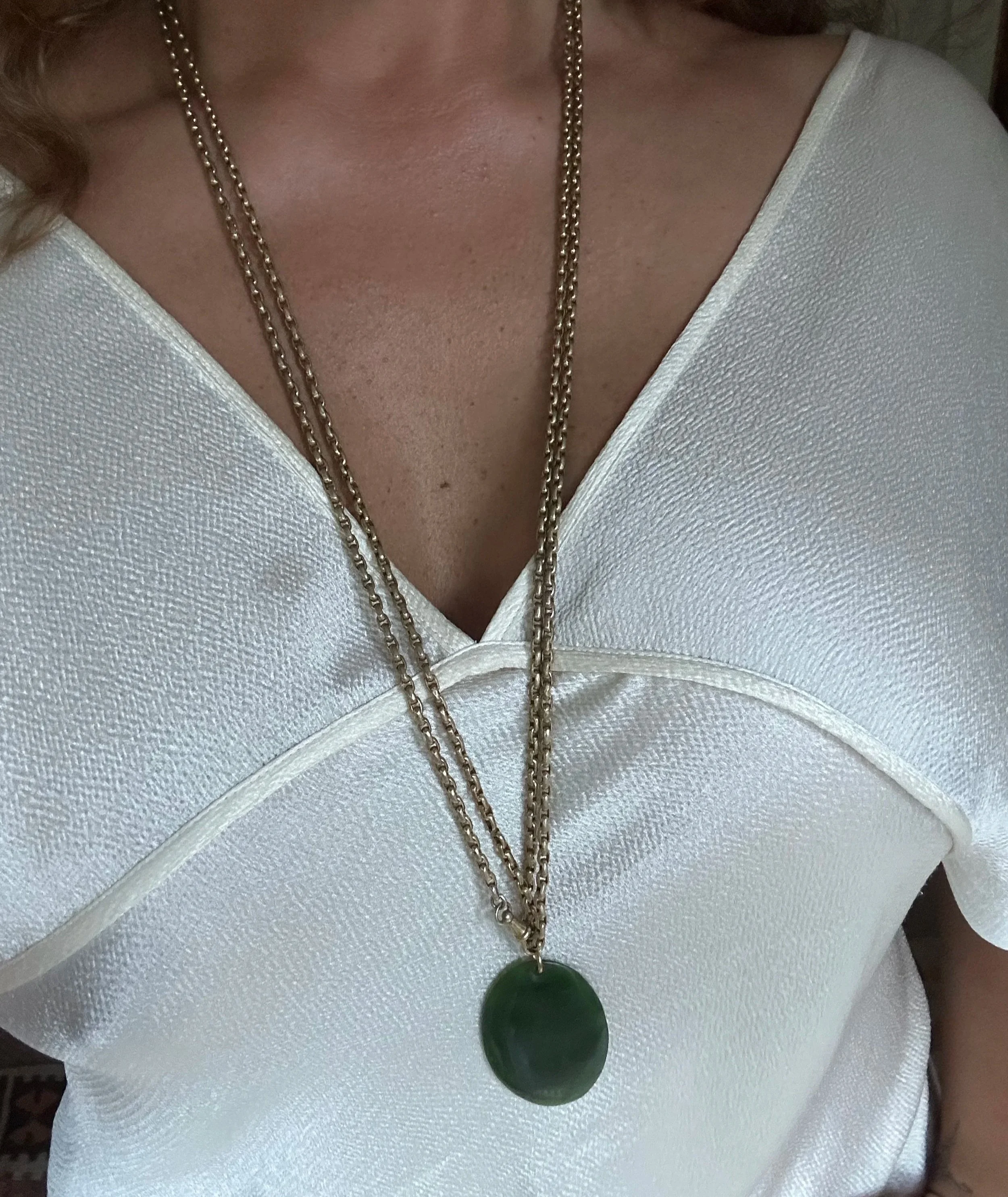 Antique gold plated muff chain