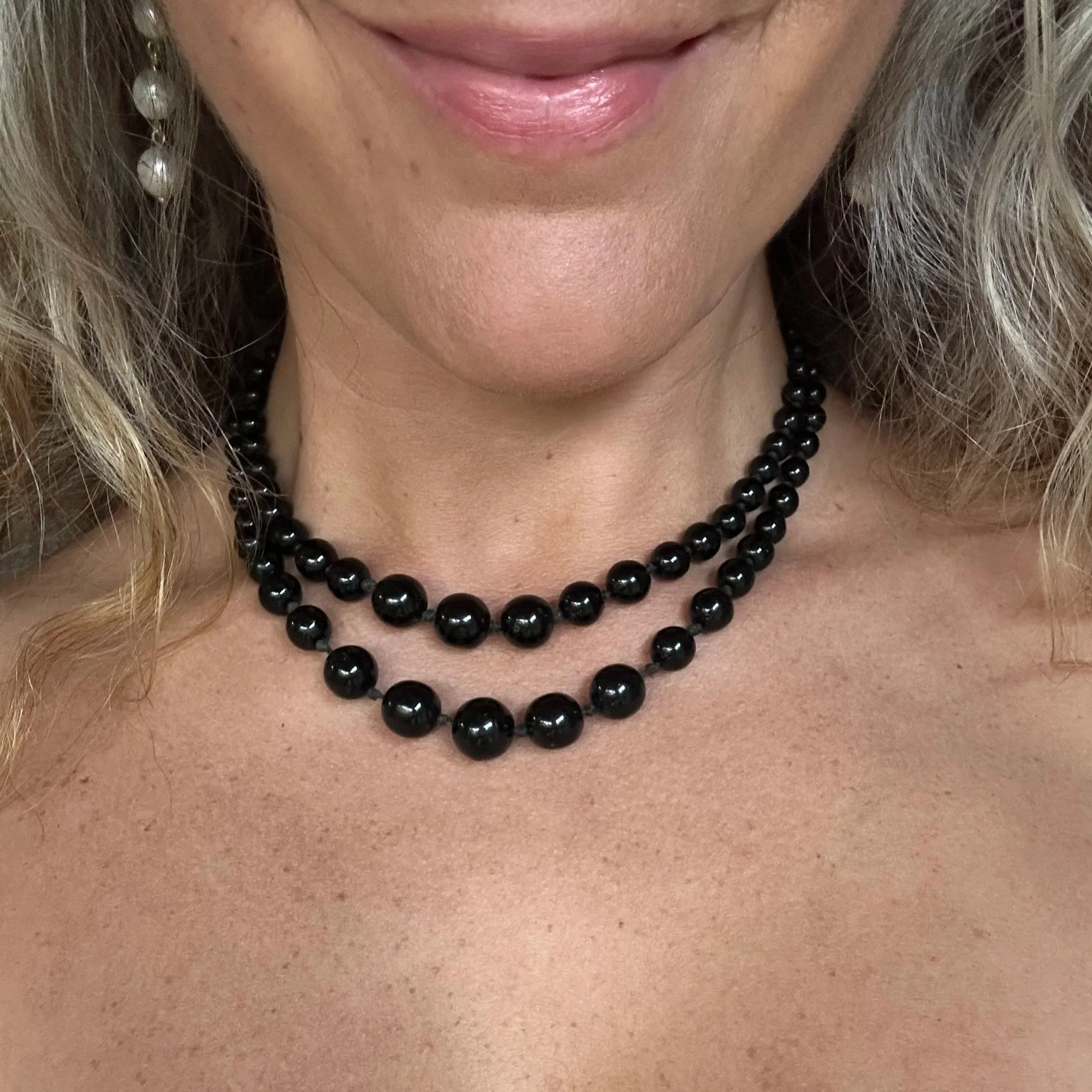 Vintage garnet double strand