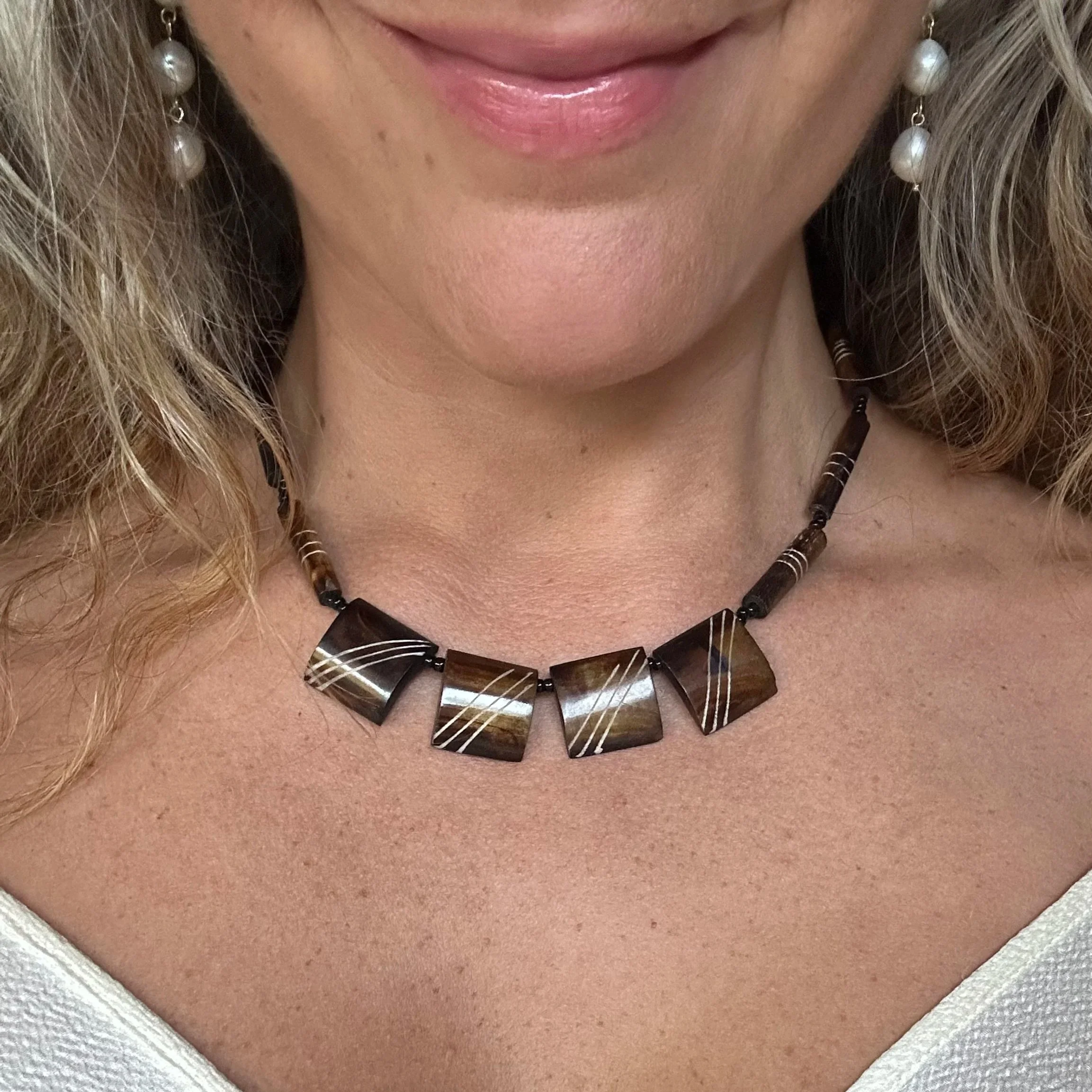 Vintage Moroccan camel bone necklace