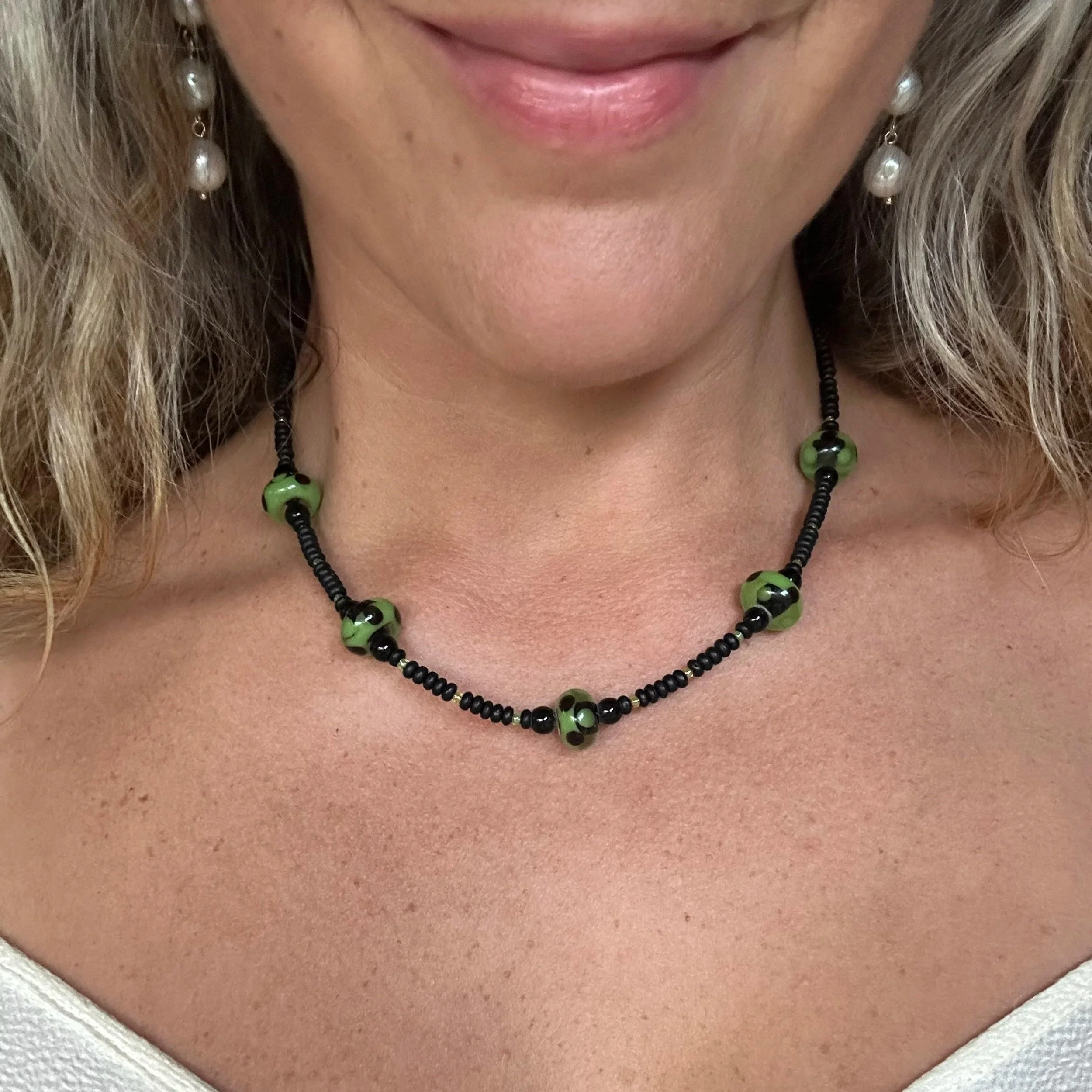 Vintage glass necklace