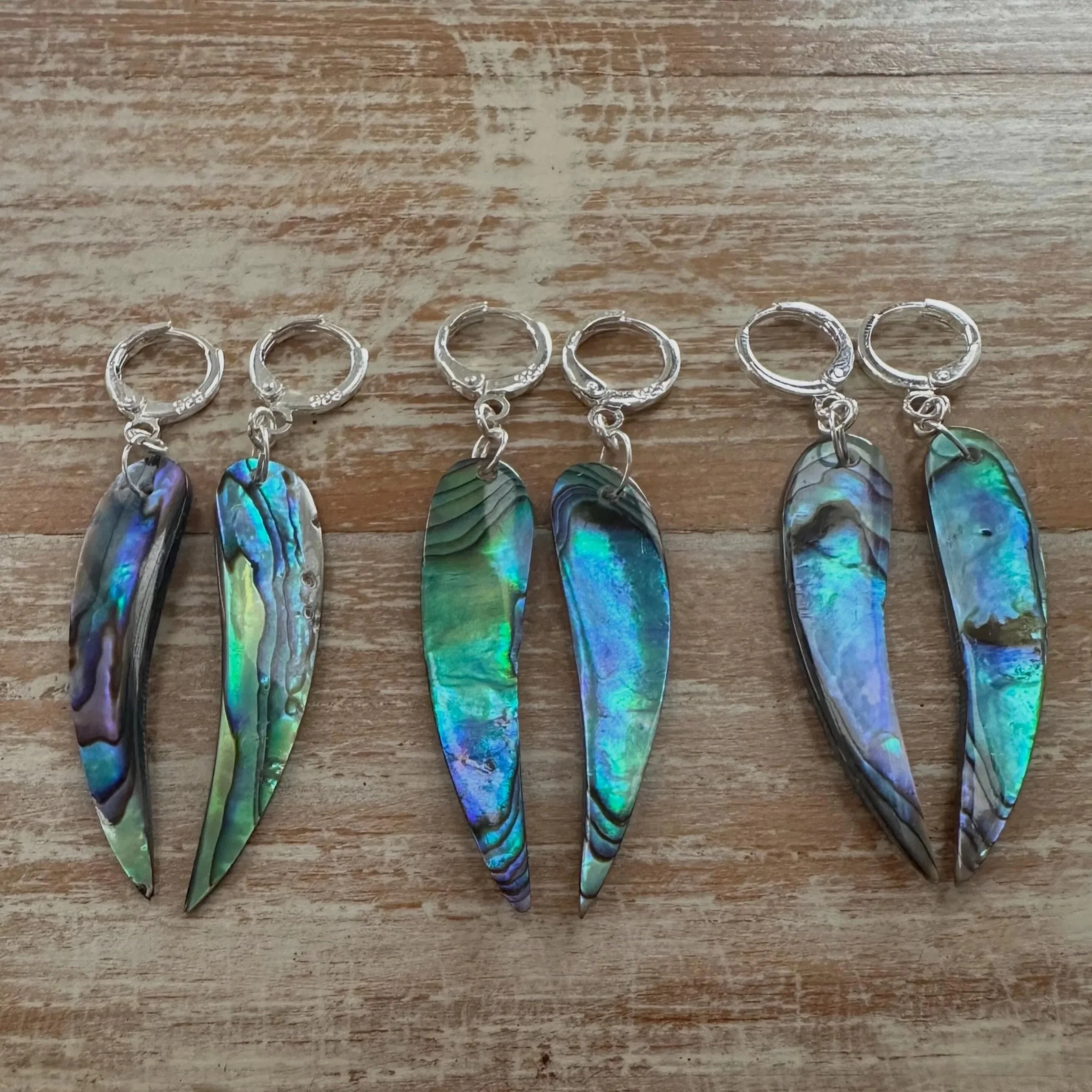 Pāua niho earrings