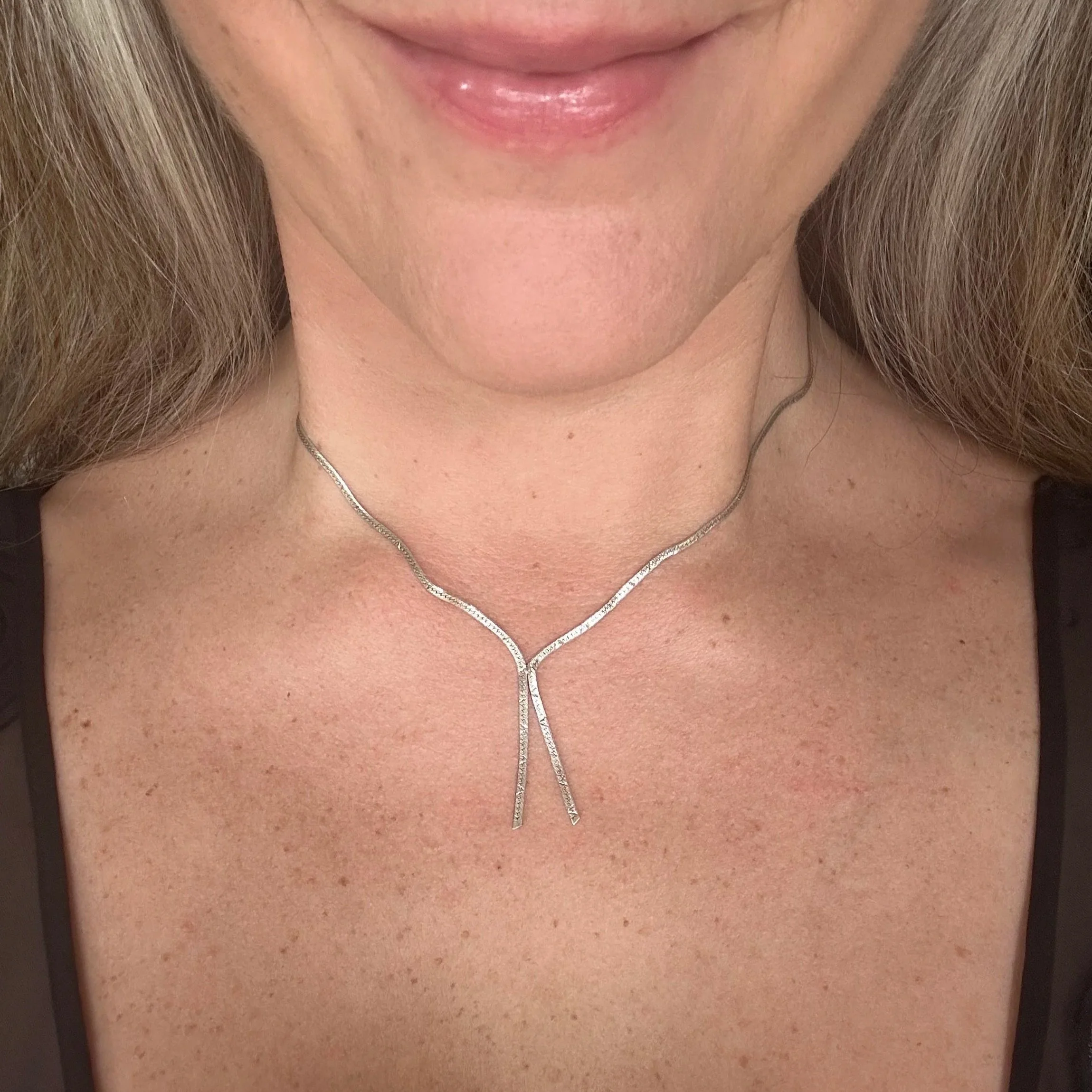 Vintage Italian 925 tie snake chain