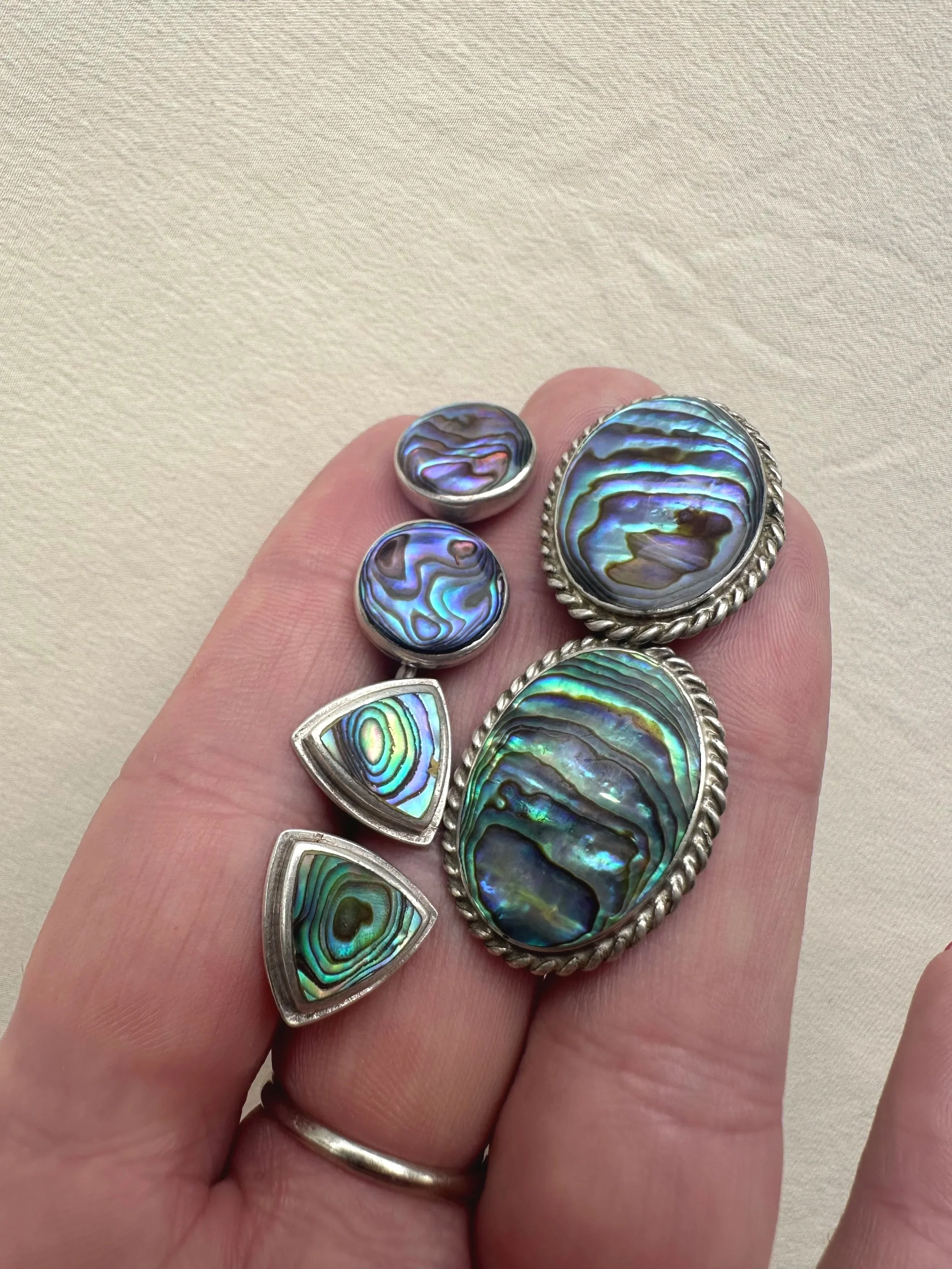 Vintage pāua & 925 earrings