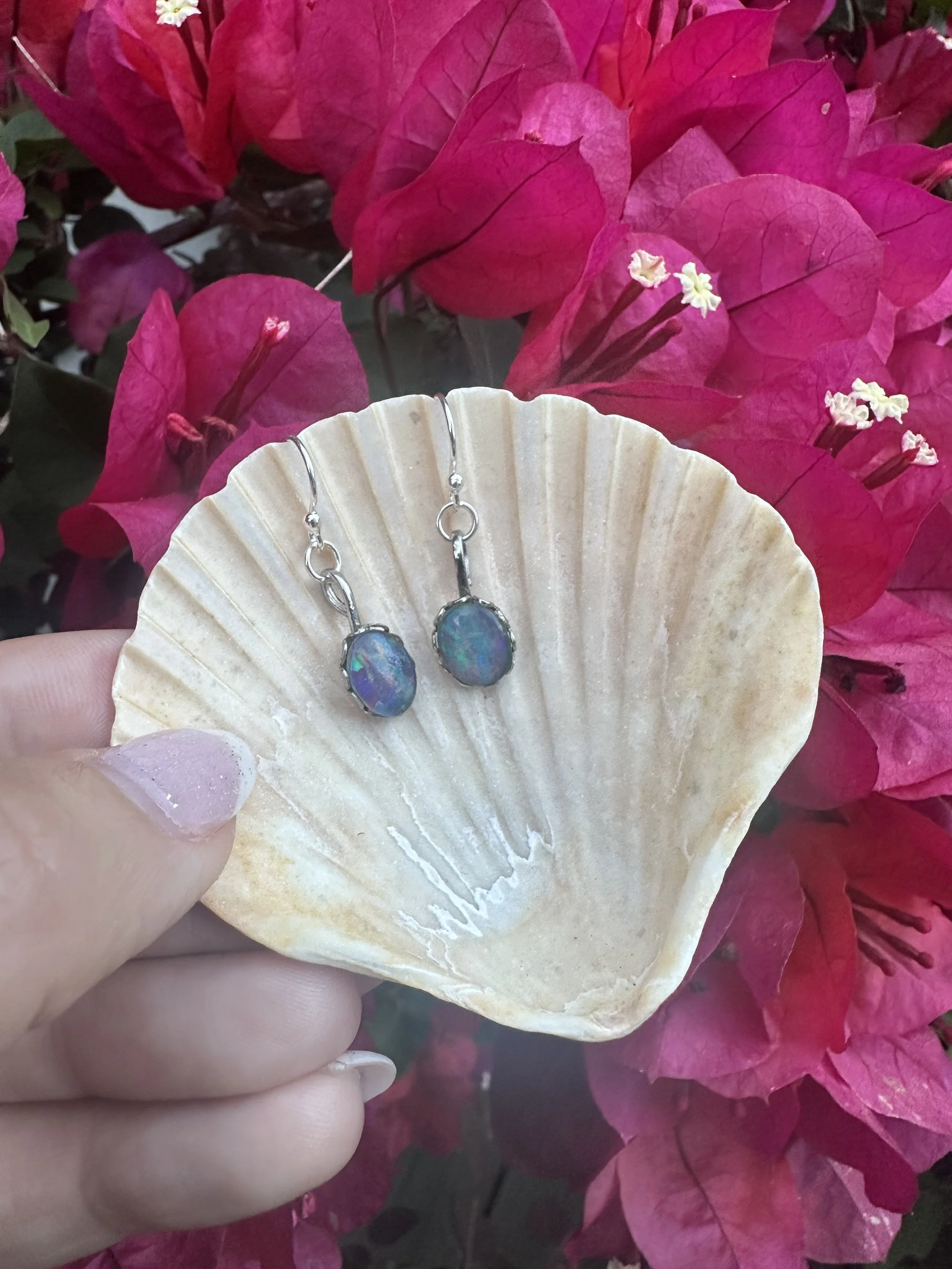 Opal doublet earrings