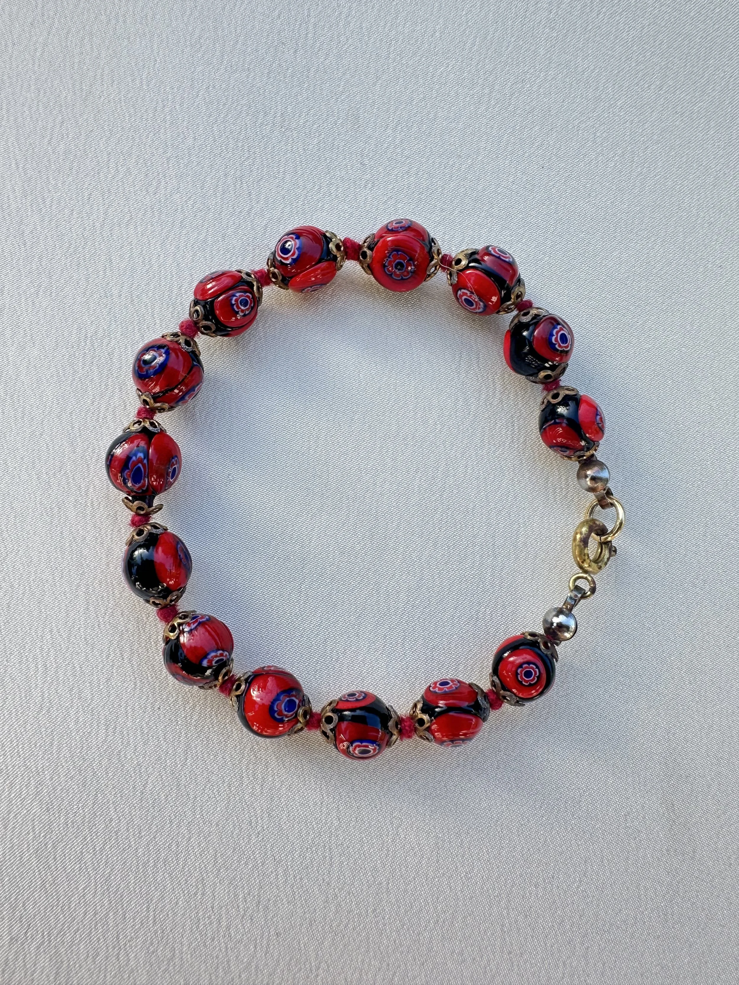 Vintage red Cloisonné bracelet