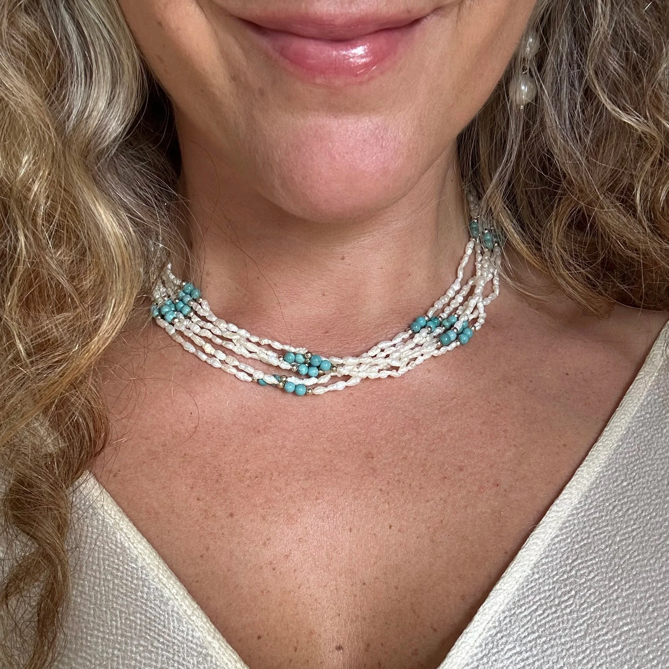 Vintage pearl & turquoise set