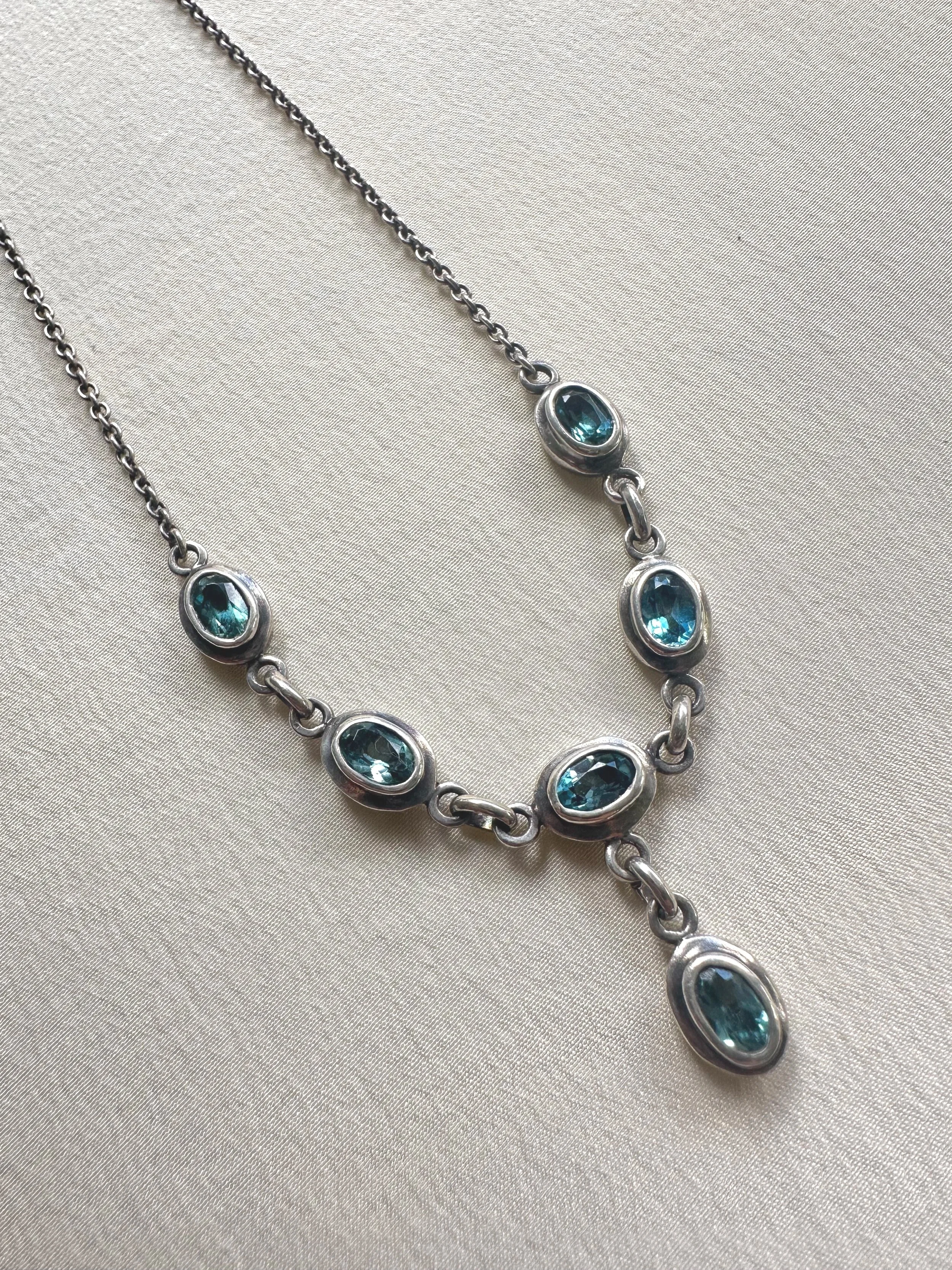 Vintage Topaz & 925 necklace