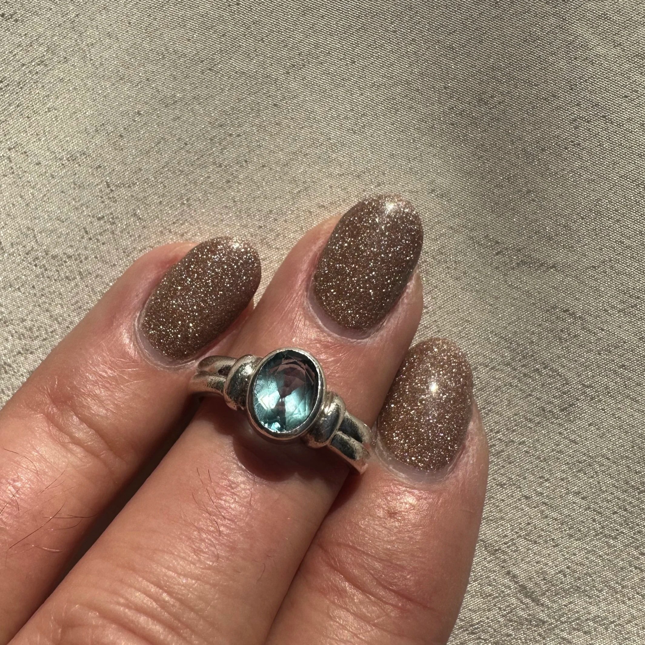 Vintage aquamarine & 925 ring