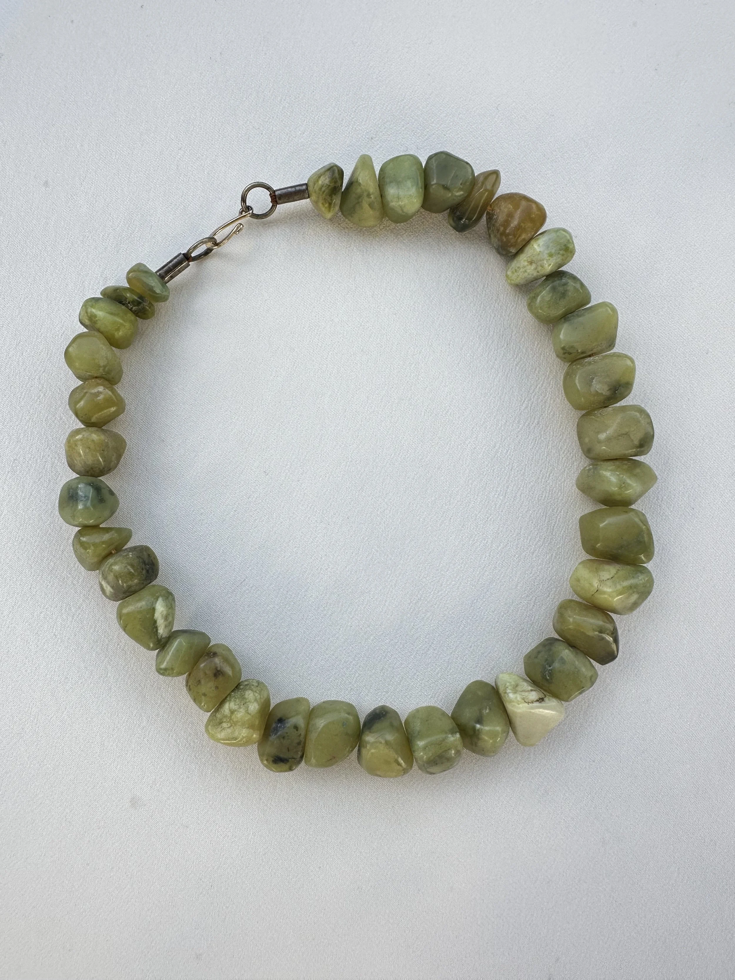 Vintage olive jade necklace